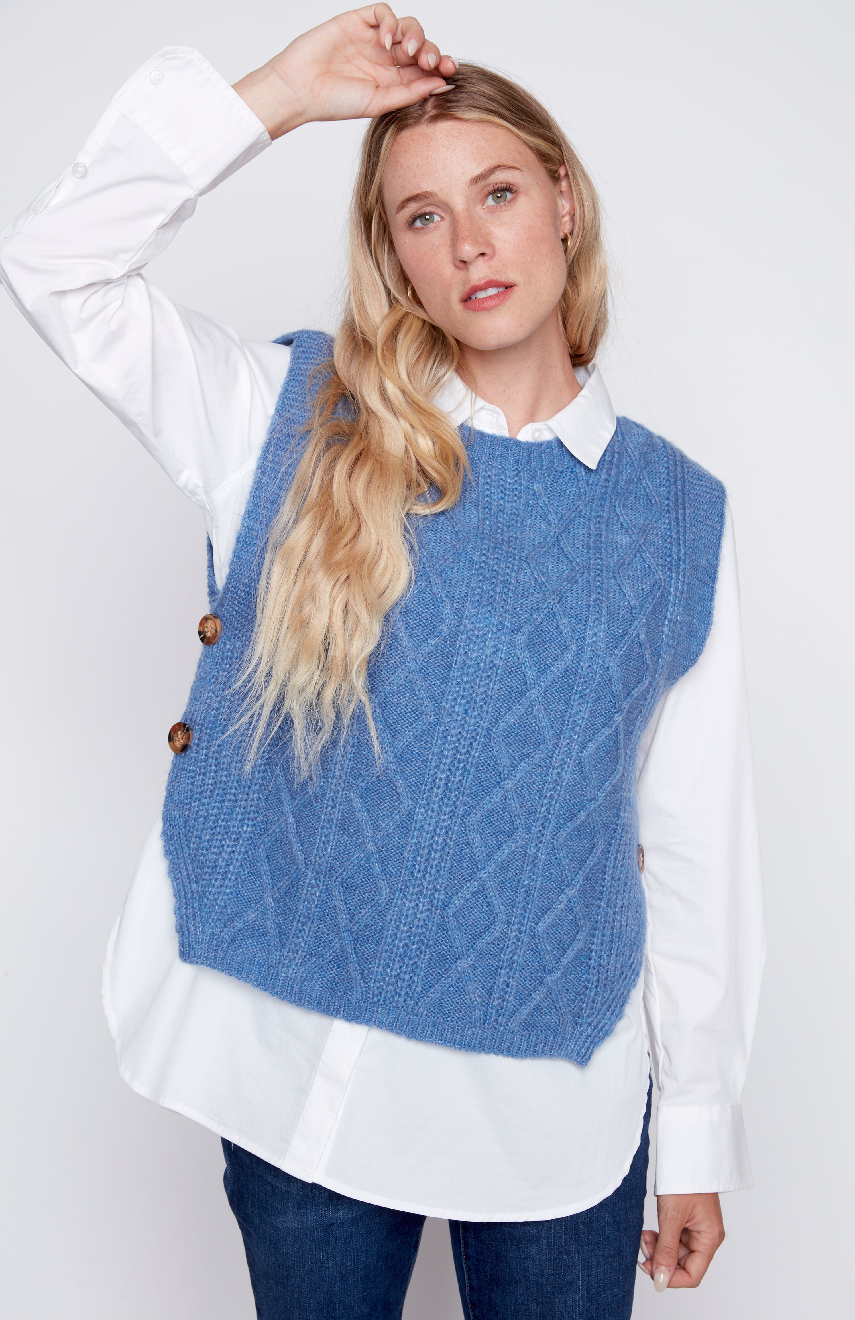 Pull over cable vest