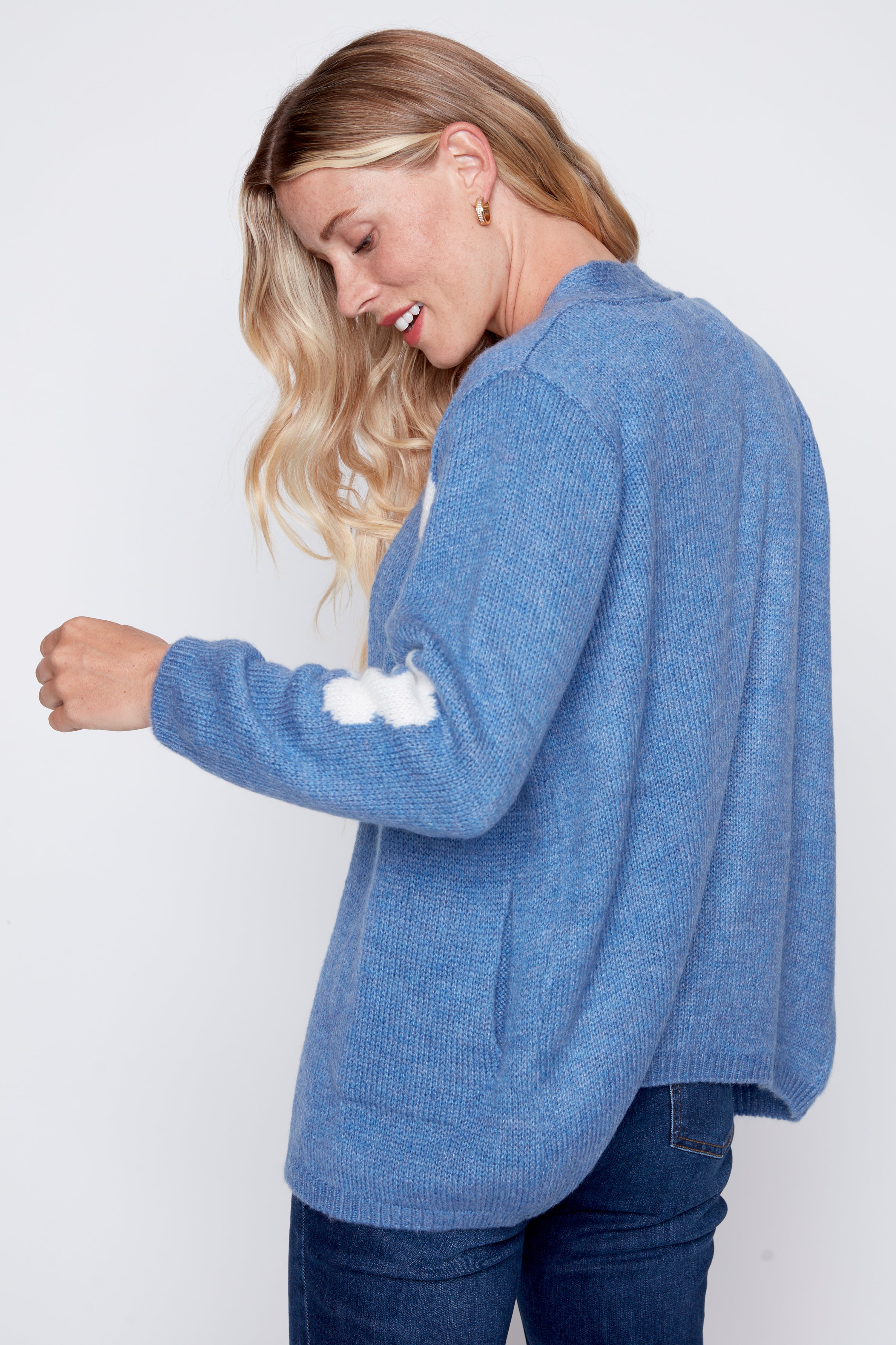 Open front floral cardigan