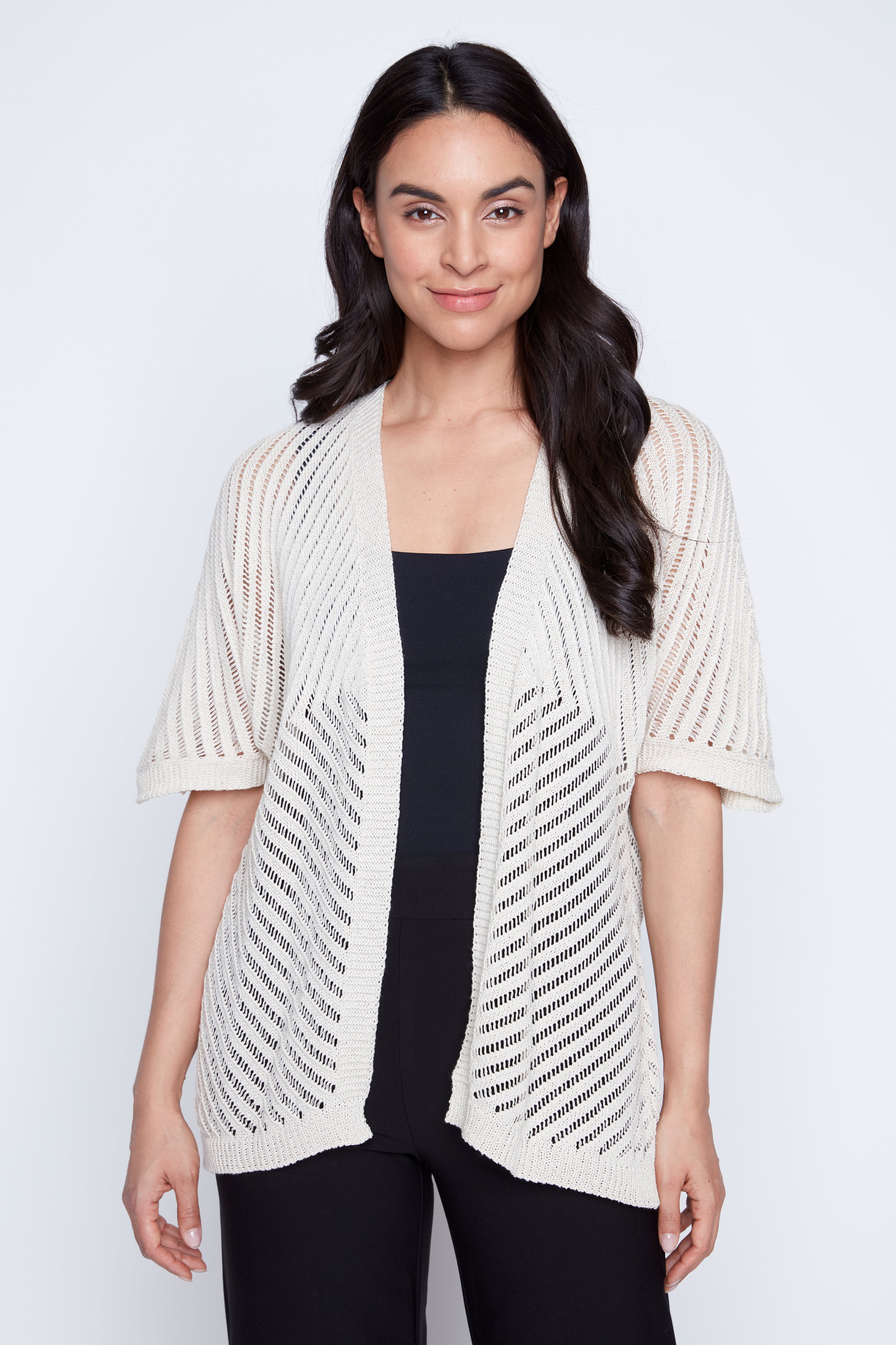 Cotton open stitch cardigan