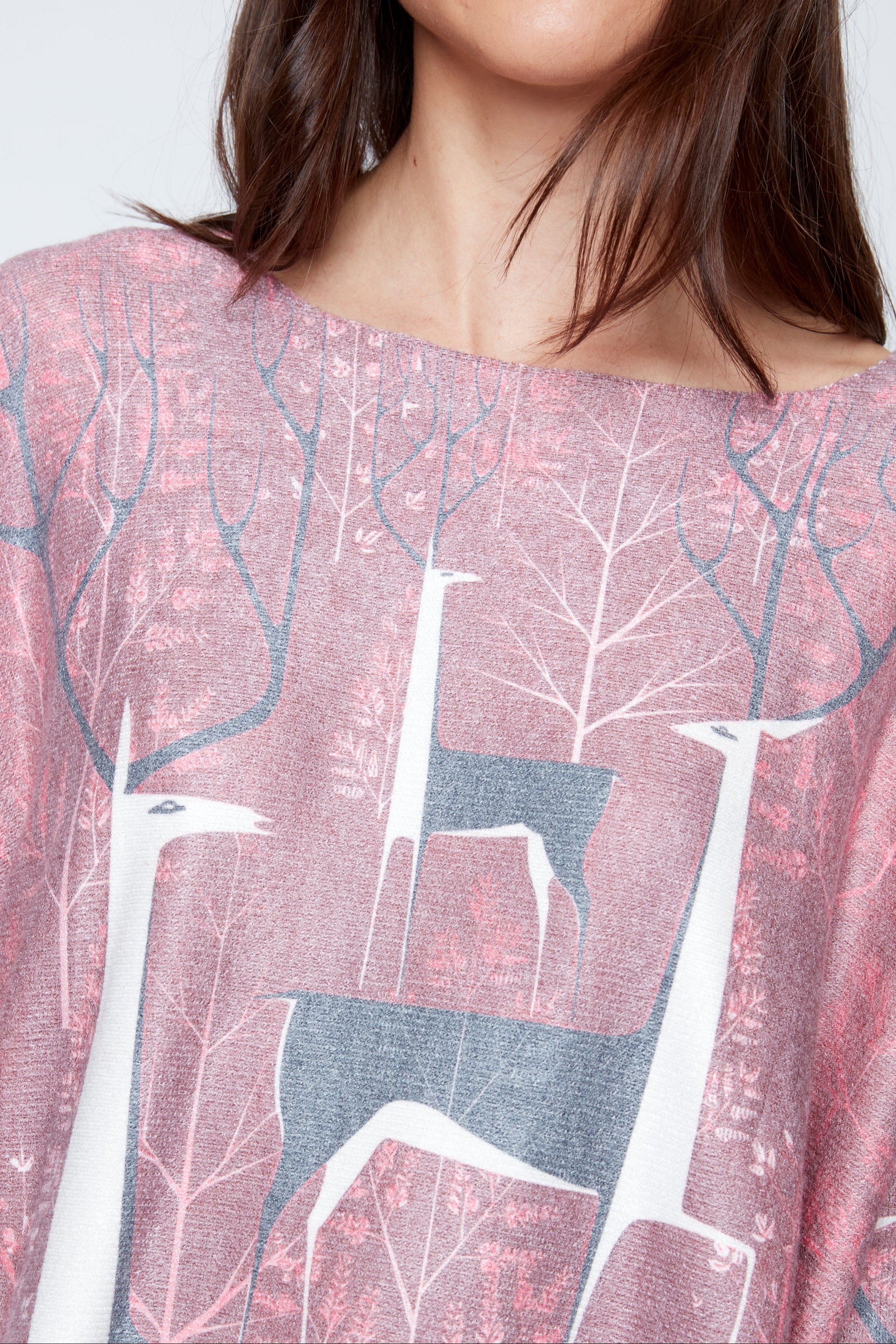 Deer print sweater