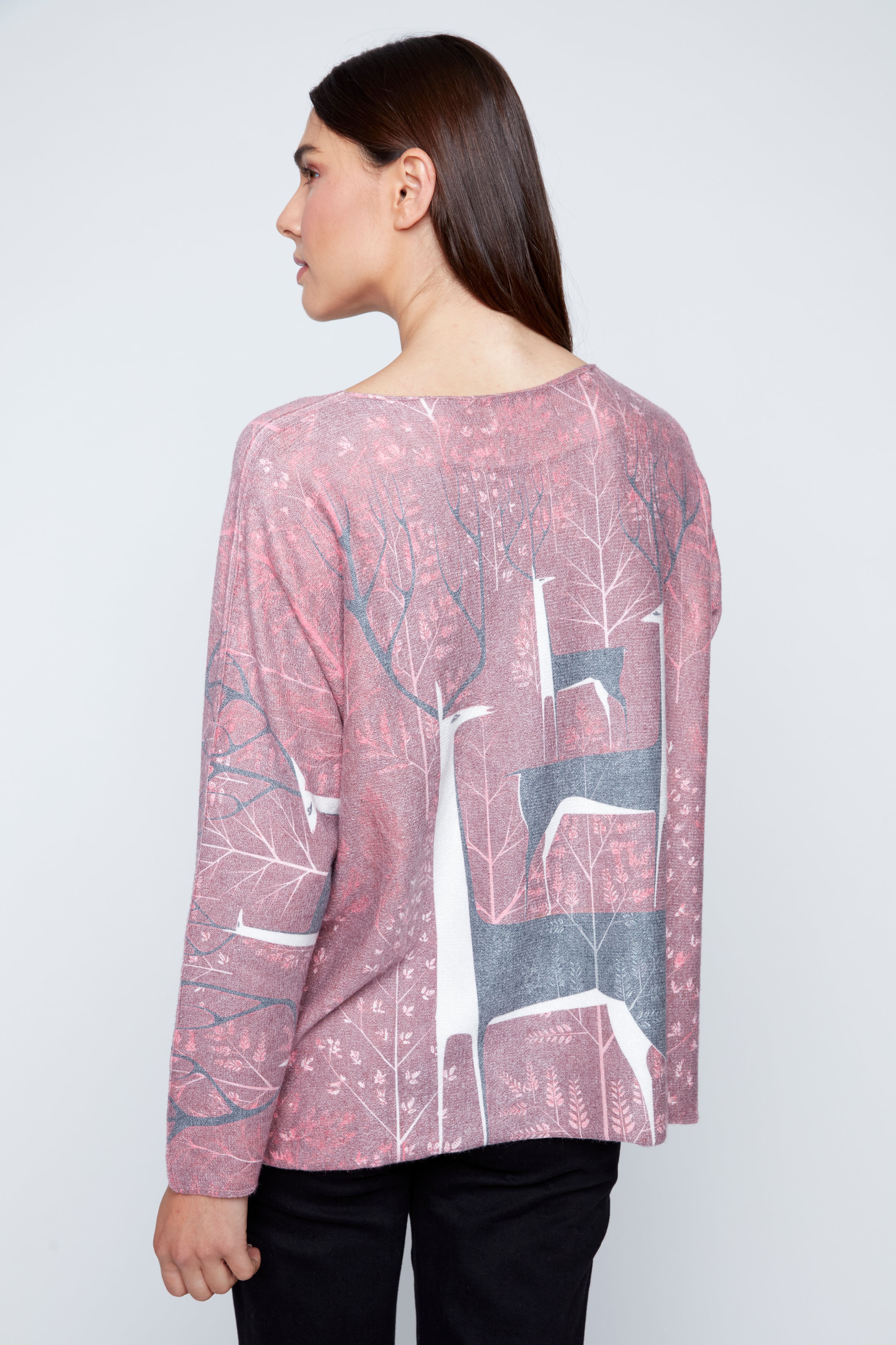 Deer print sweater