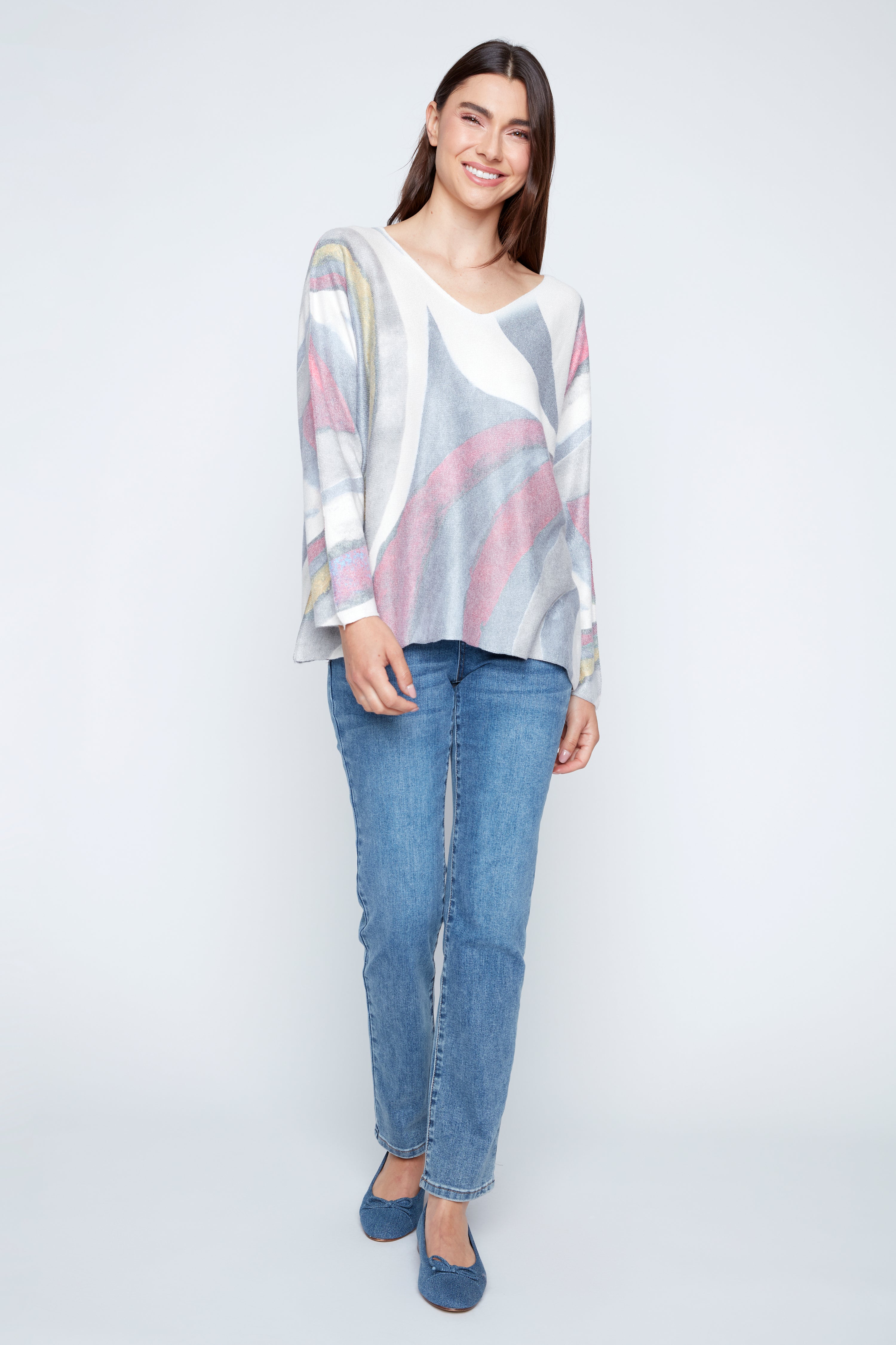 Abstract print sweater