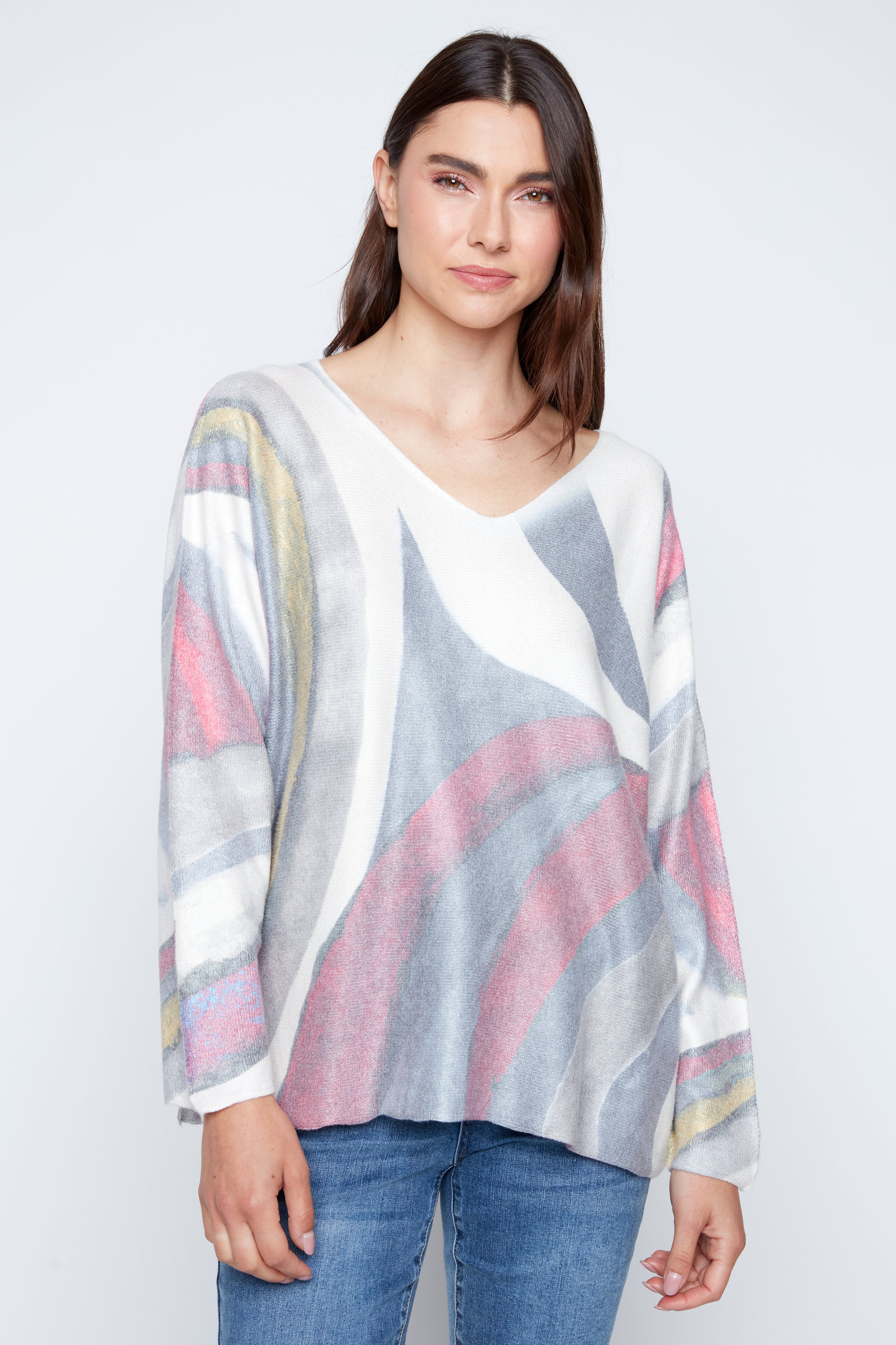 Abstract print sweater