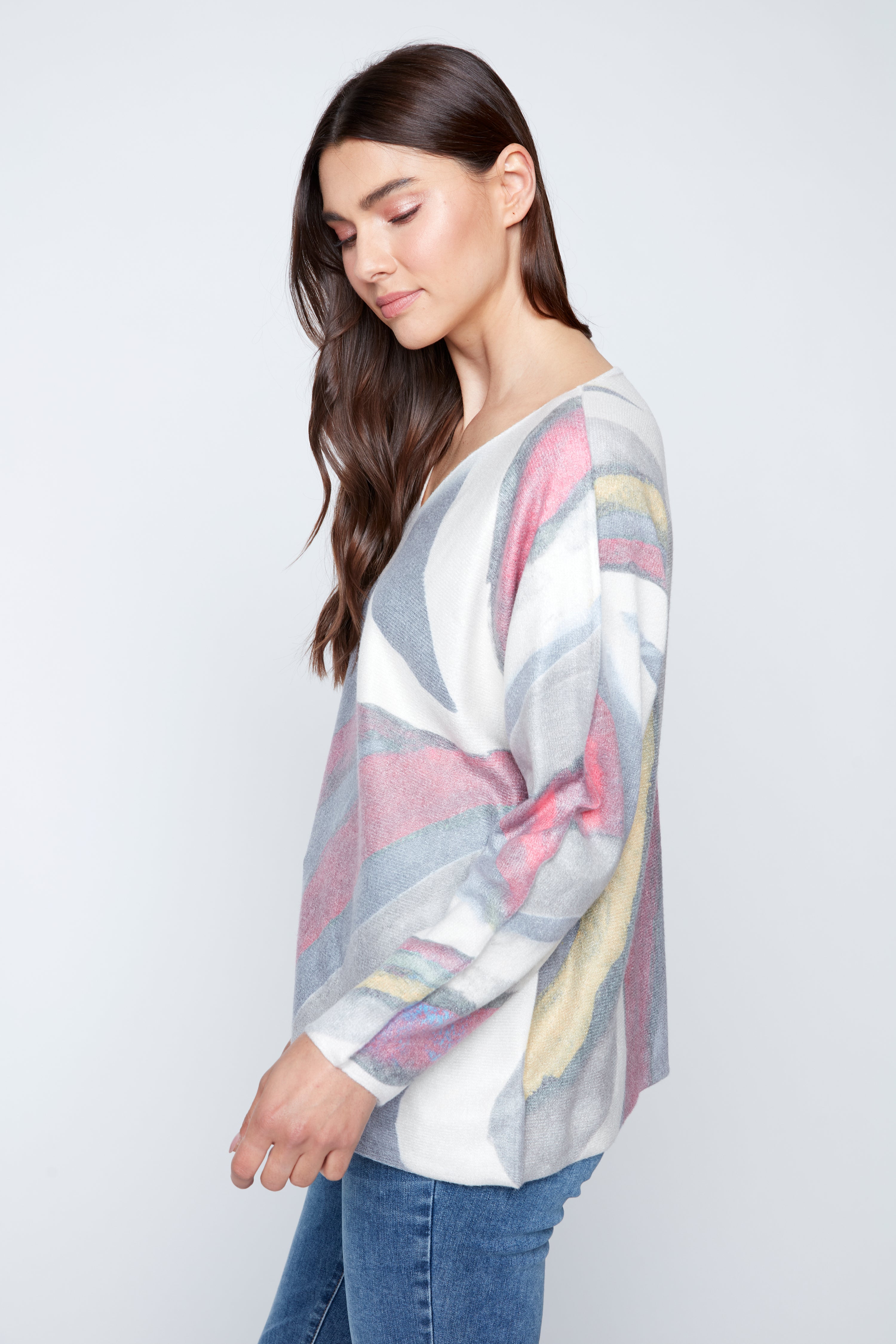 Abstract print sweater