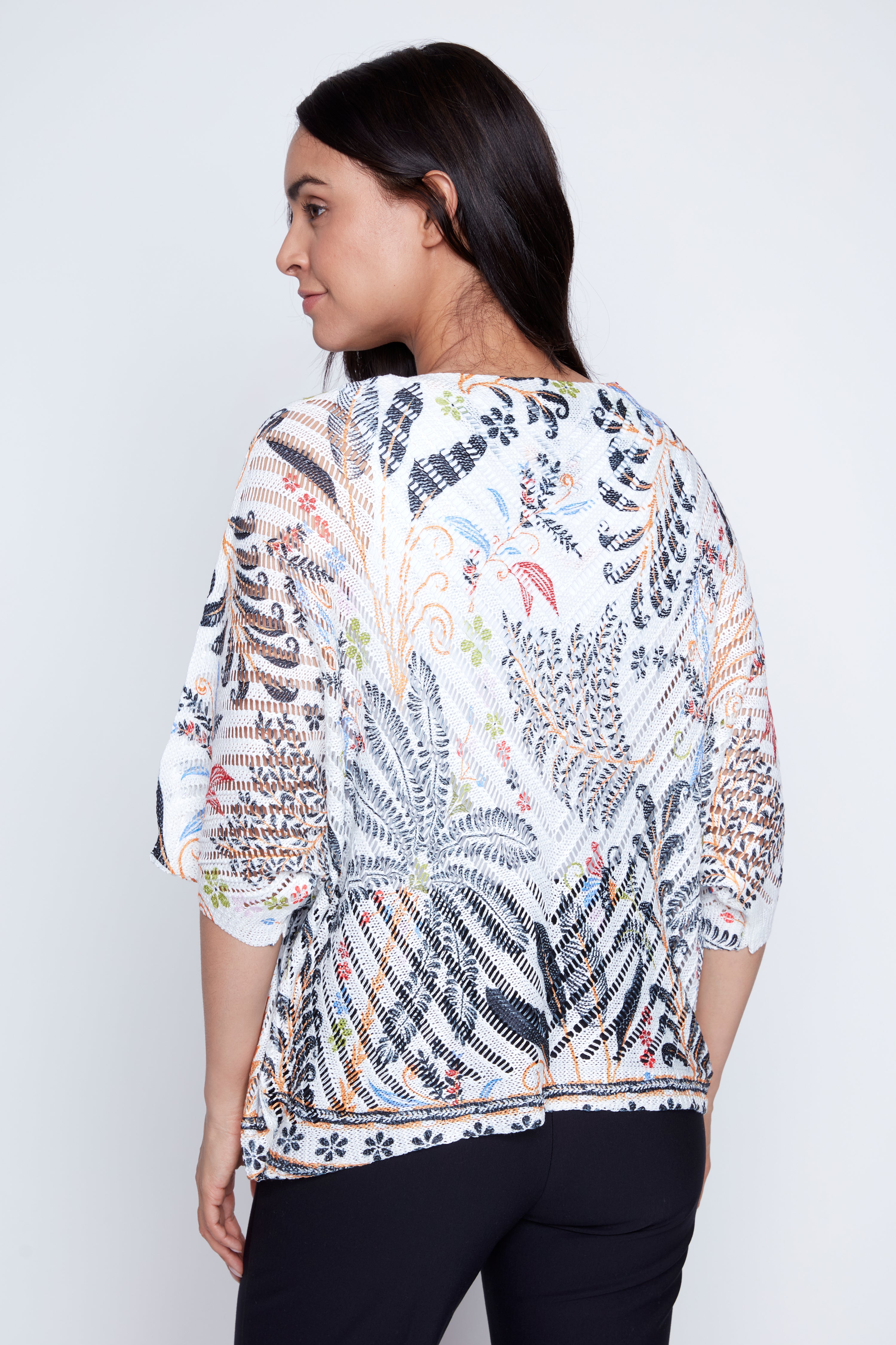 Le haut en crochet imprimé bordure palmier