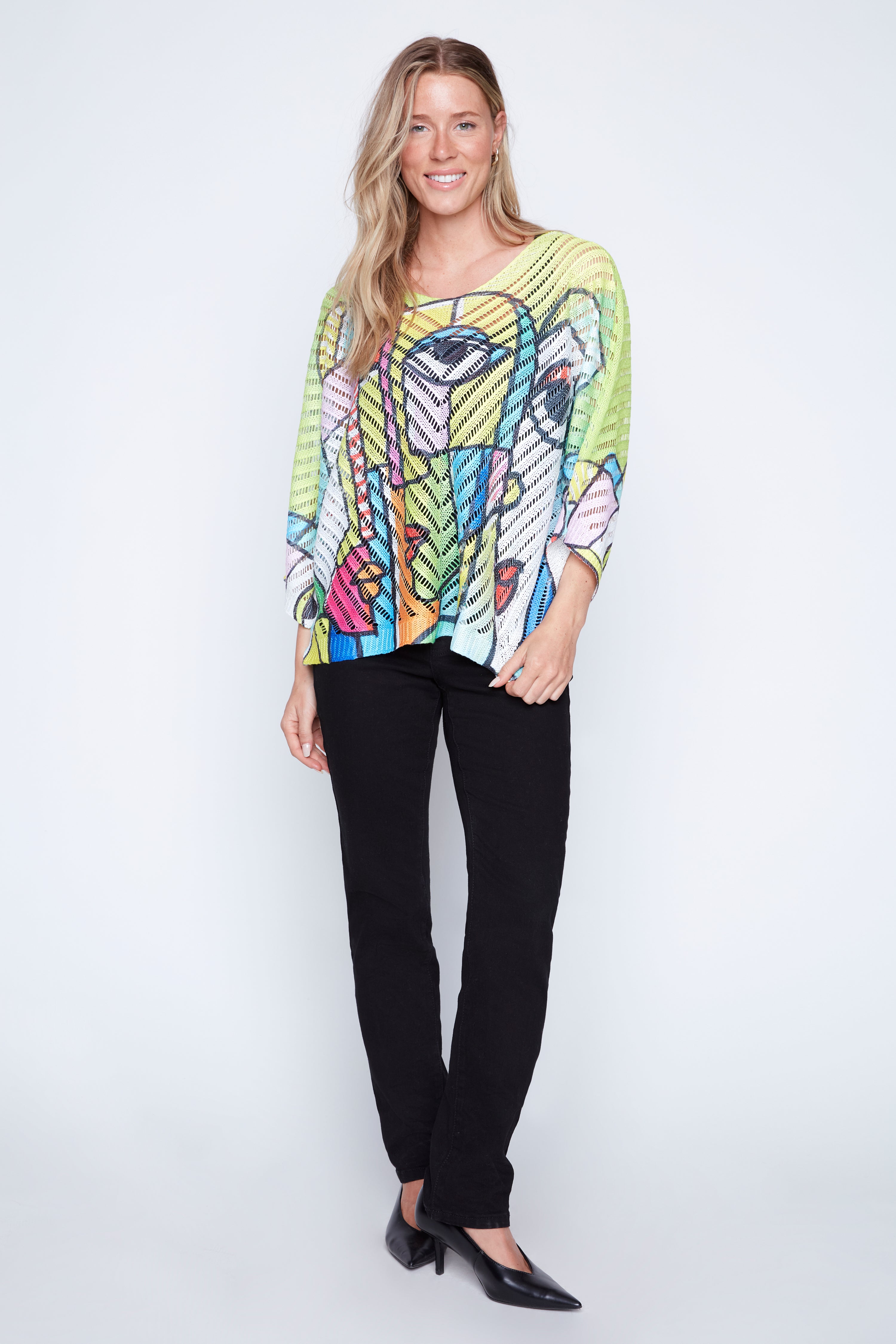 Picasso print crochet top