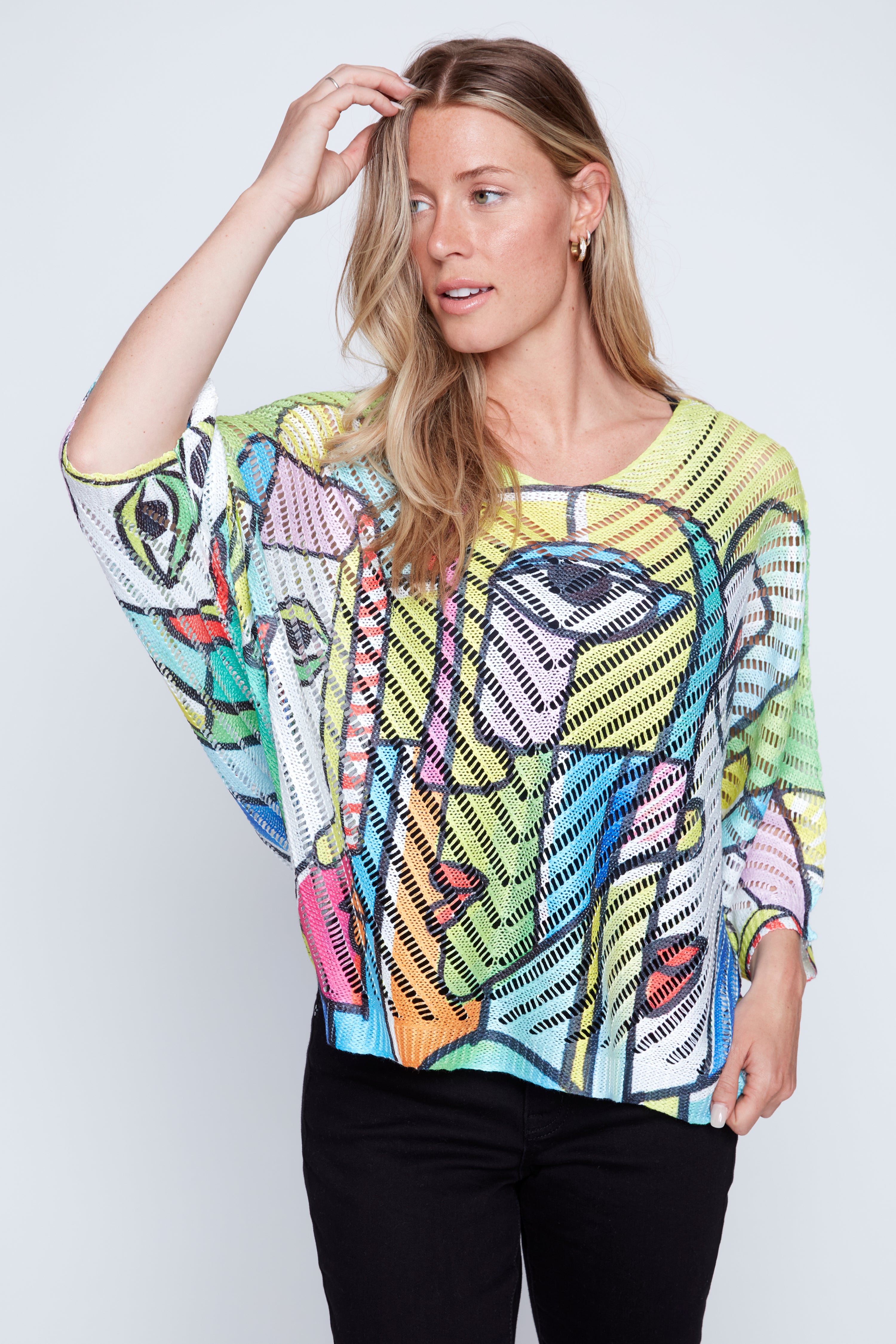 Picasso print crochet top