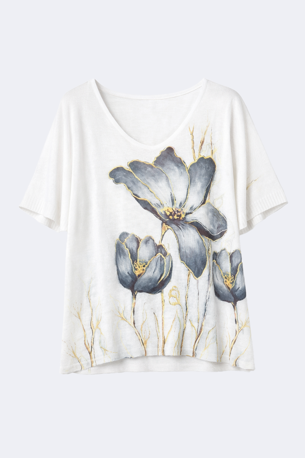 Big floral print light weight sweater