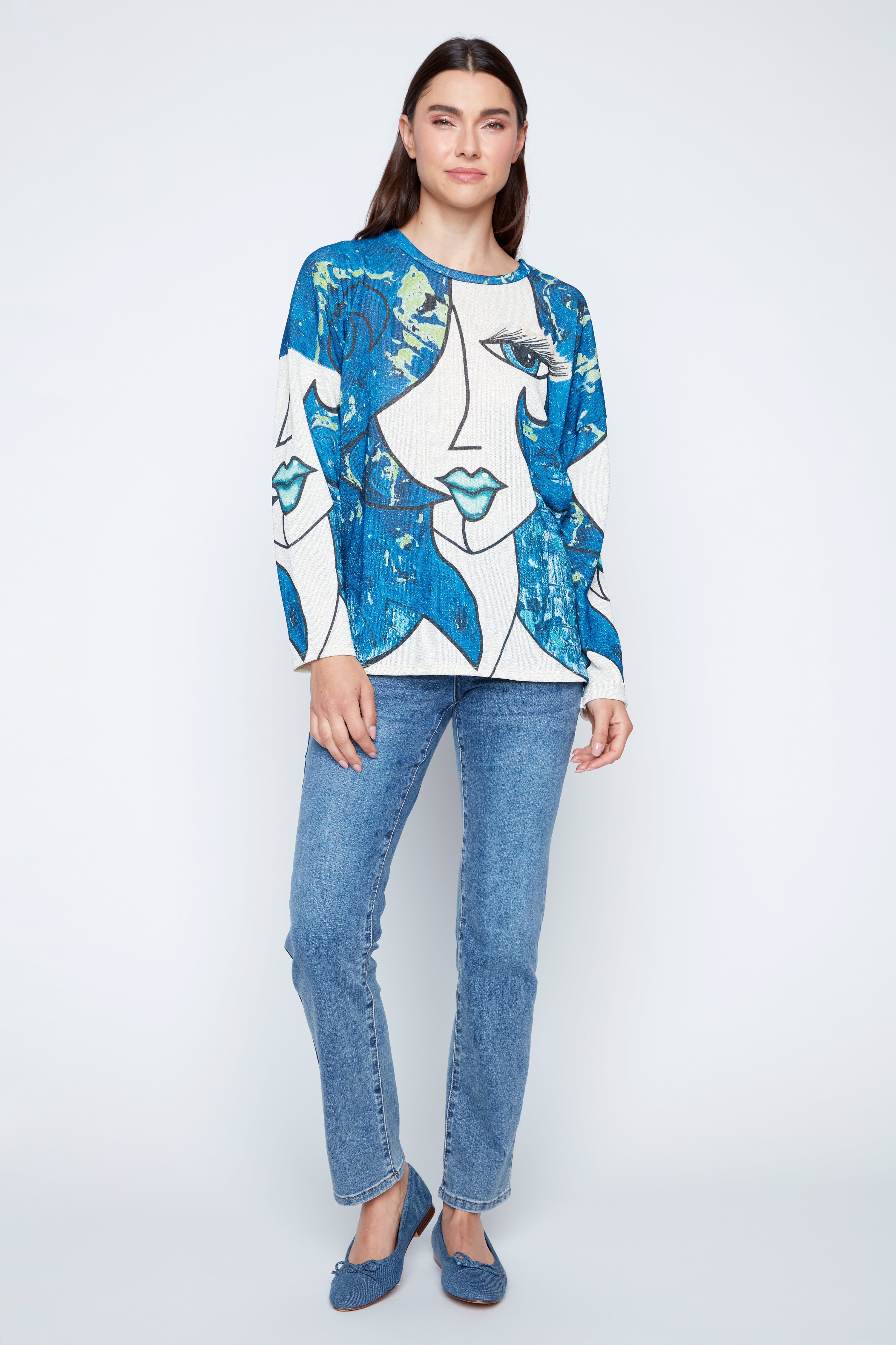 Picasso print lurex top