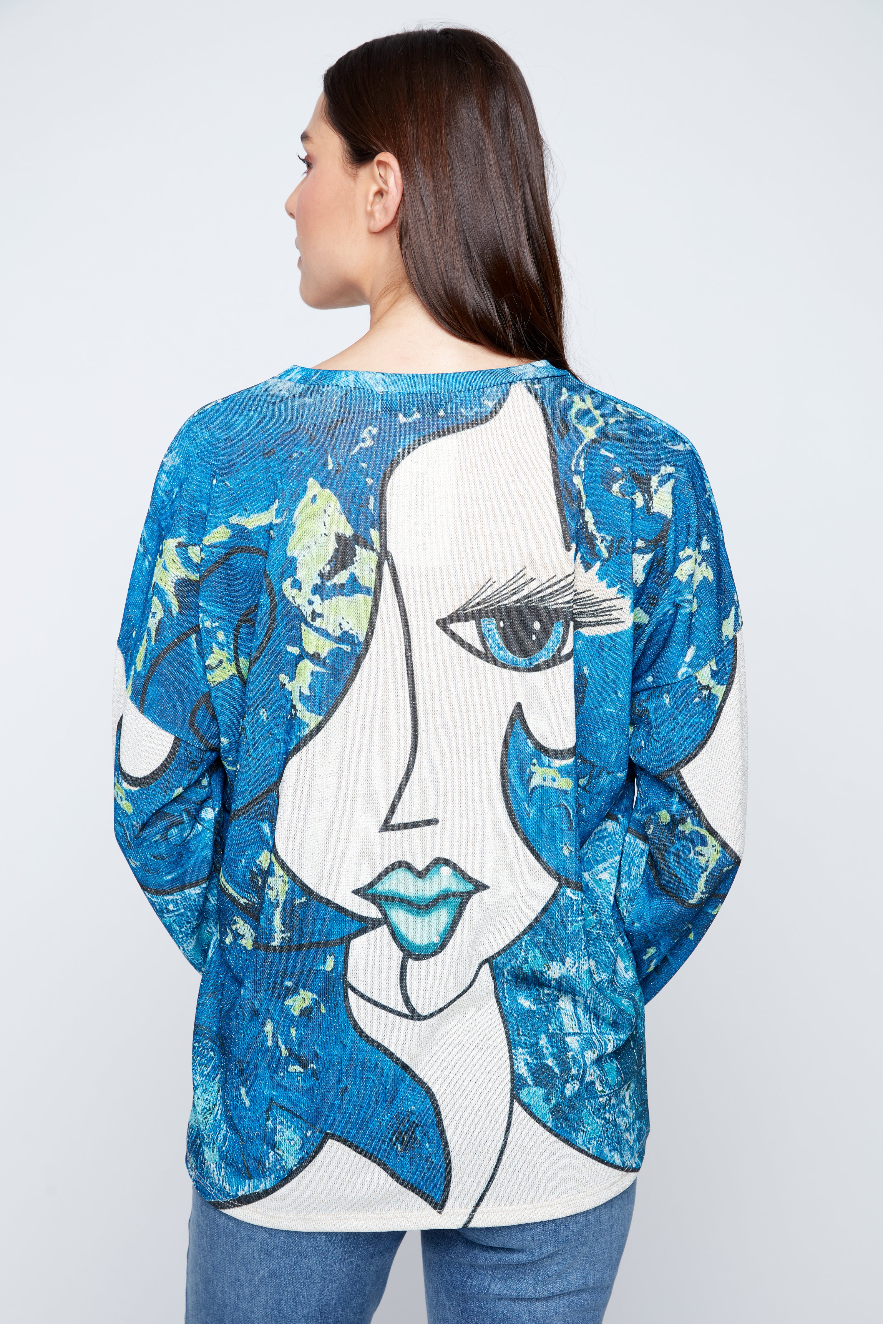 Picasso print lurex top