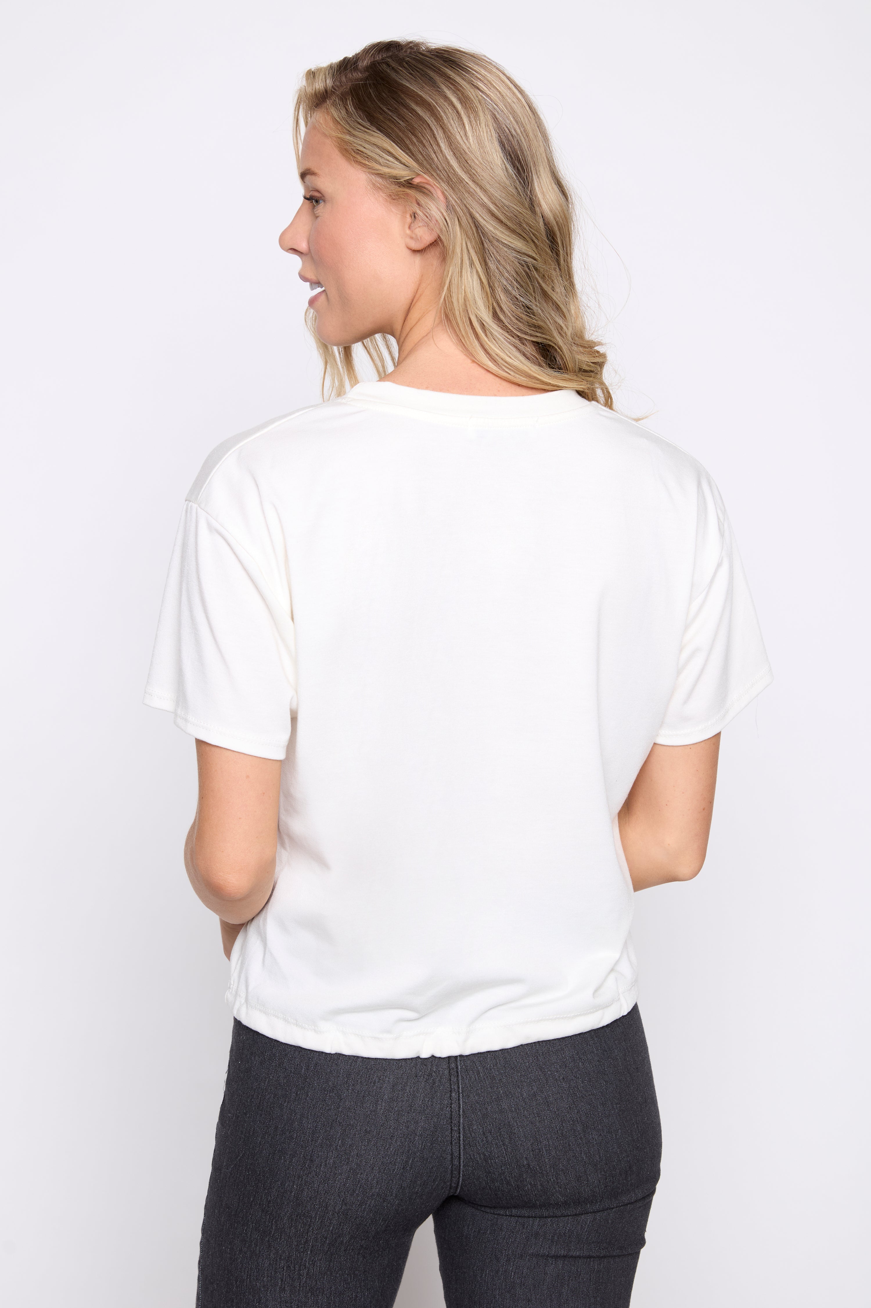 Le T-shirt à cordon ajustable et imprimé chat