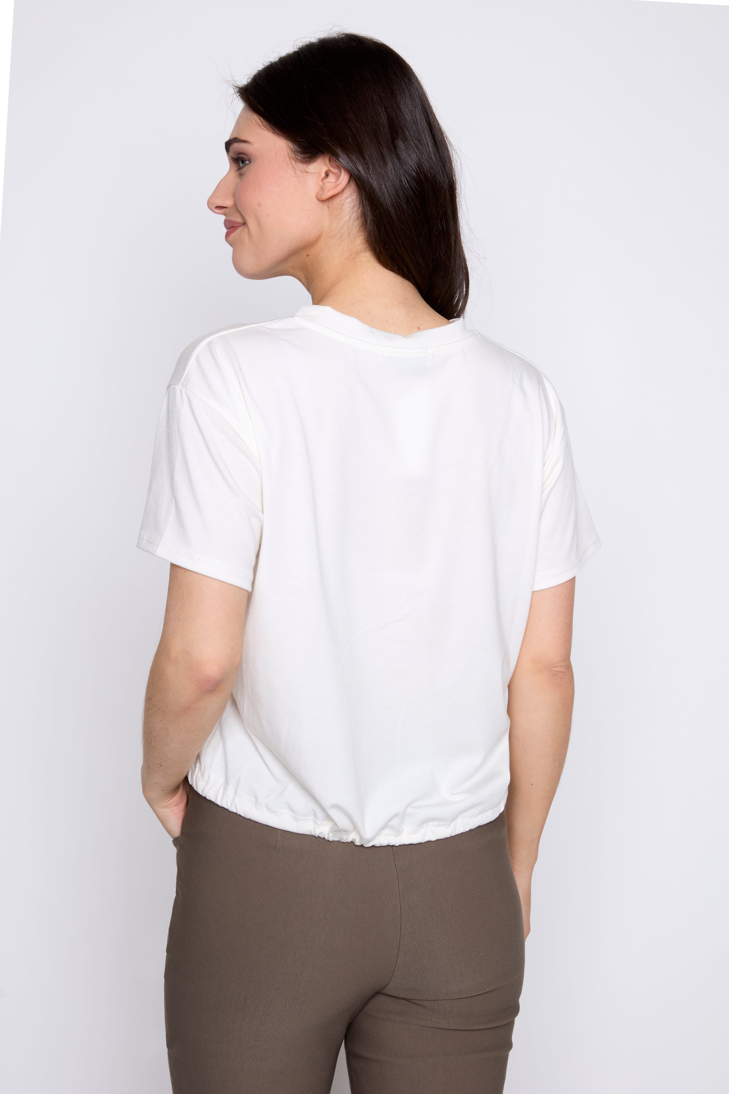 Le t-shirt à imprimé poissons avec cordon de serrage