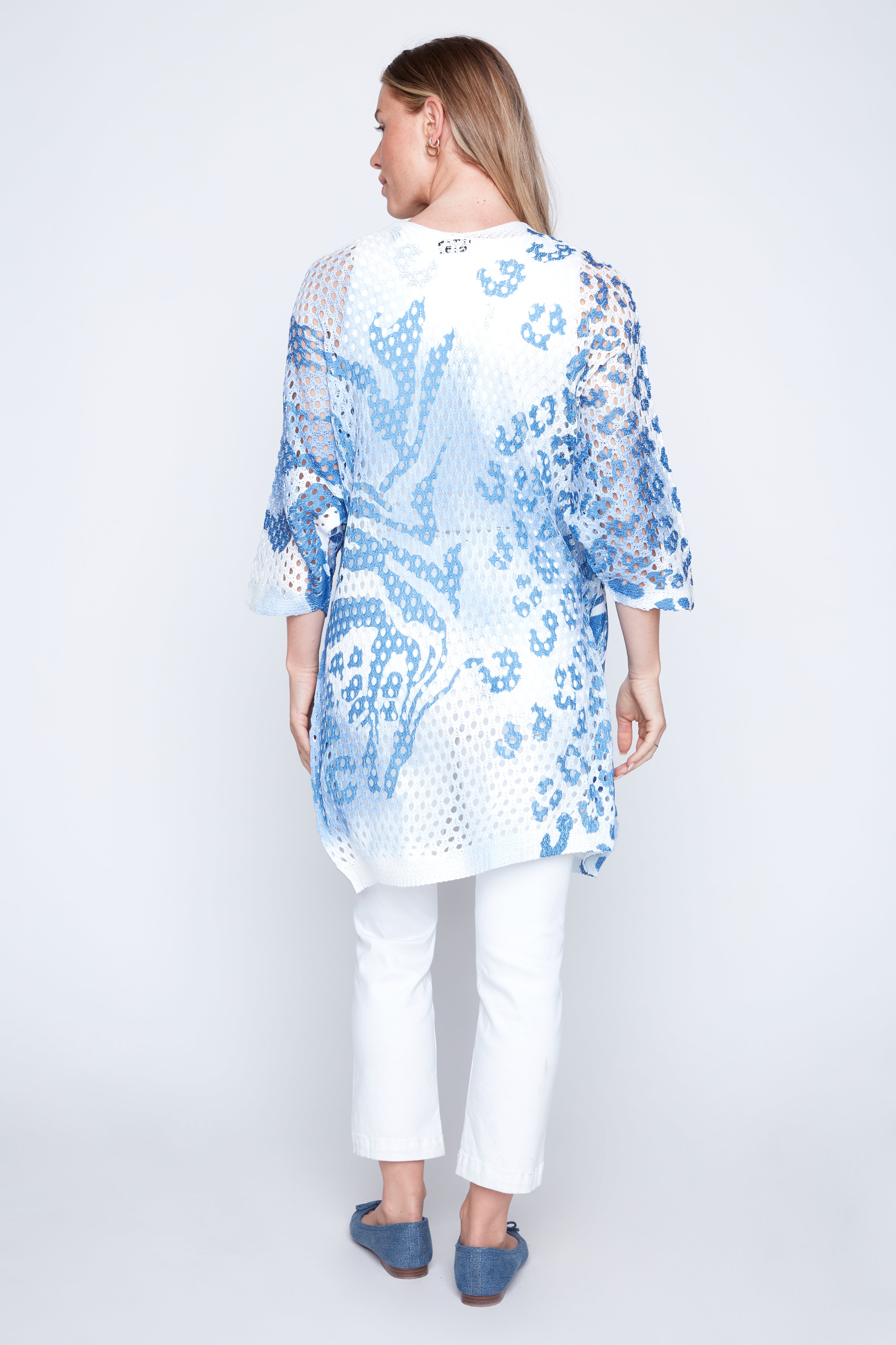 Animal print crochet cardigan