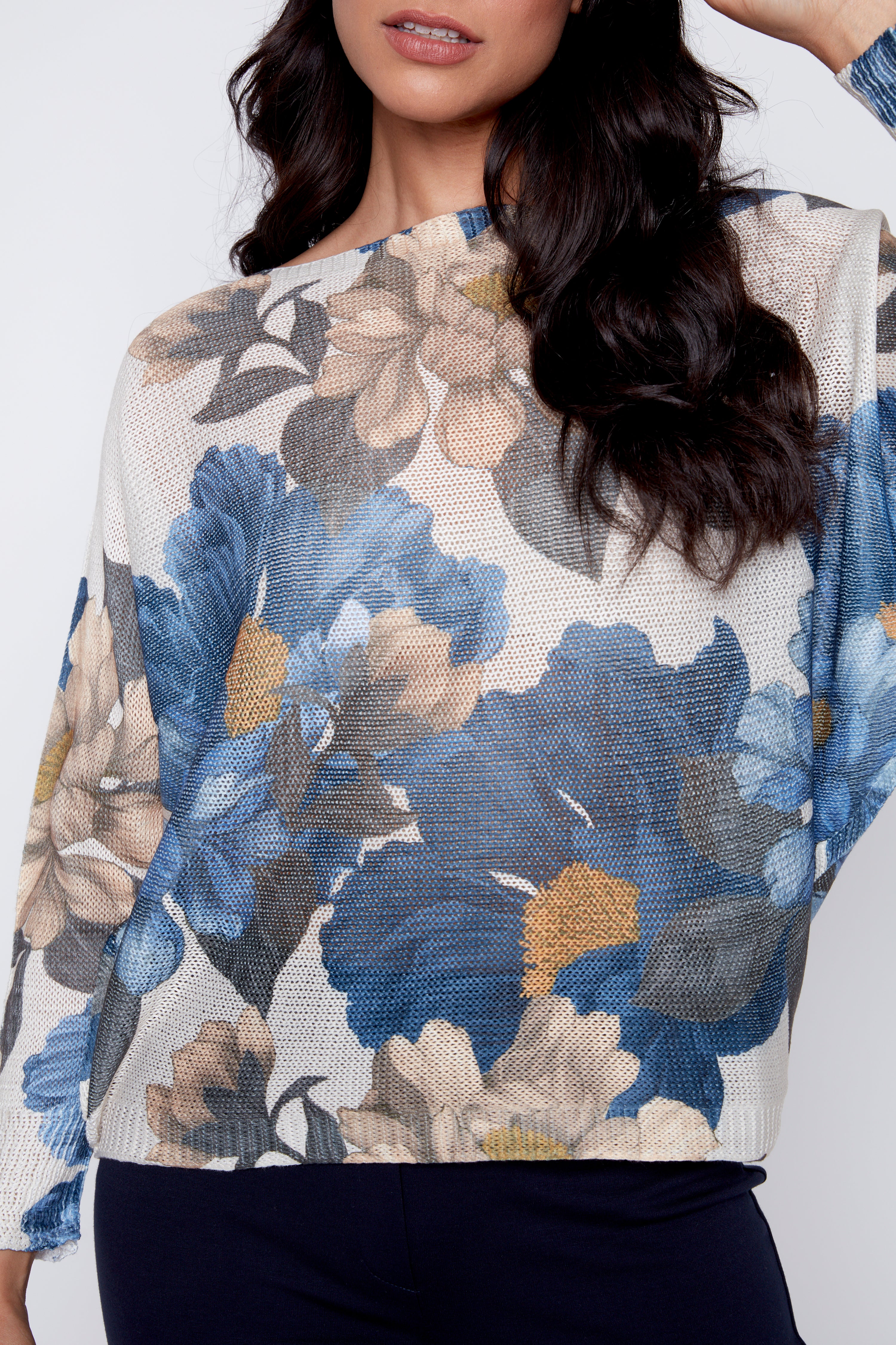 Floral print sweater