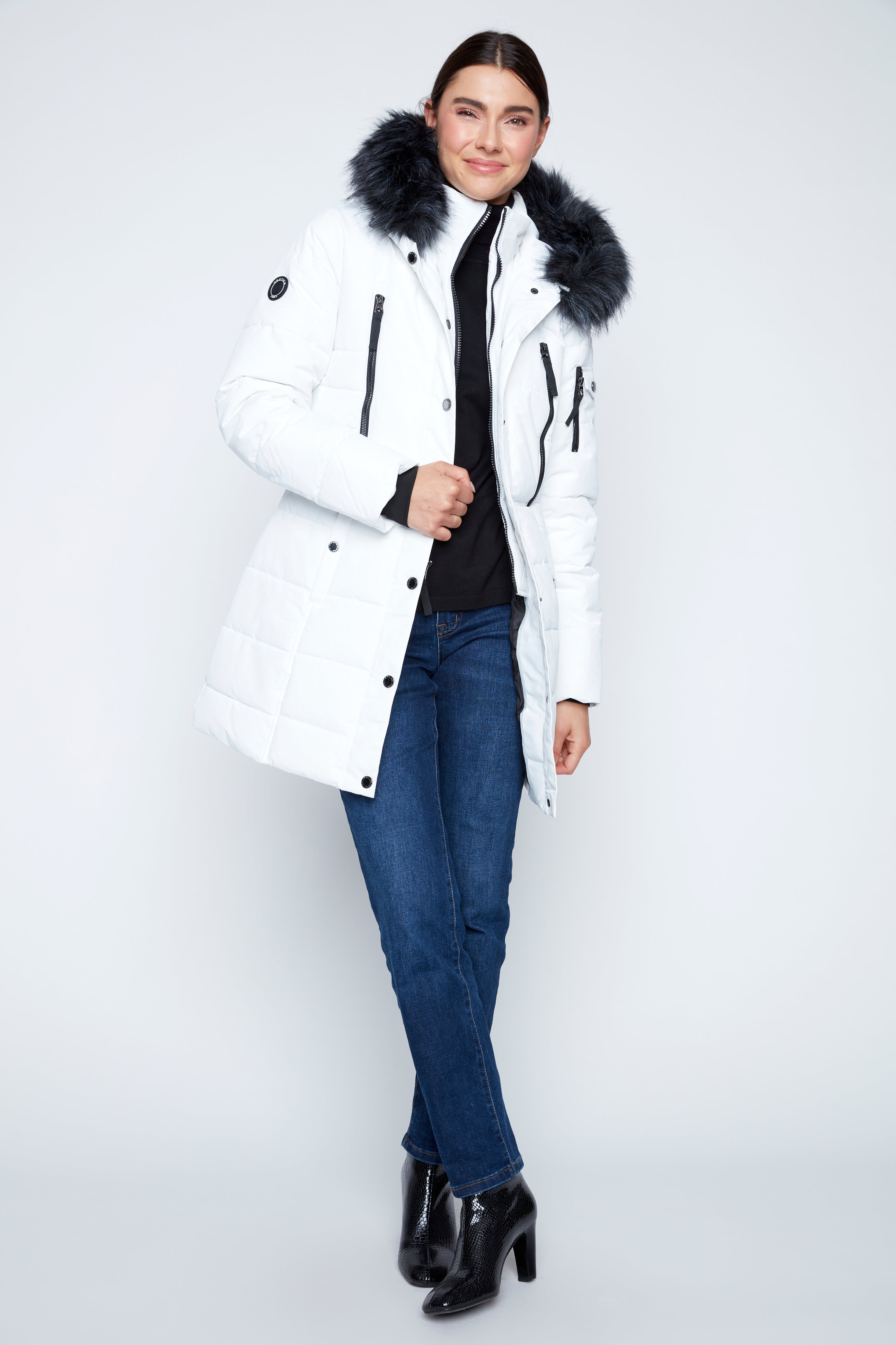 Fur hood puffer jacket