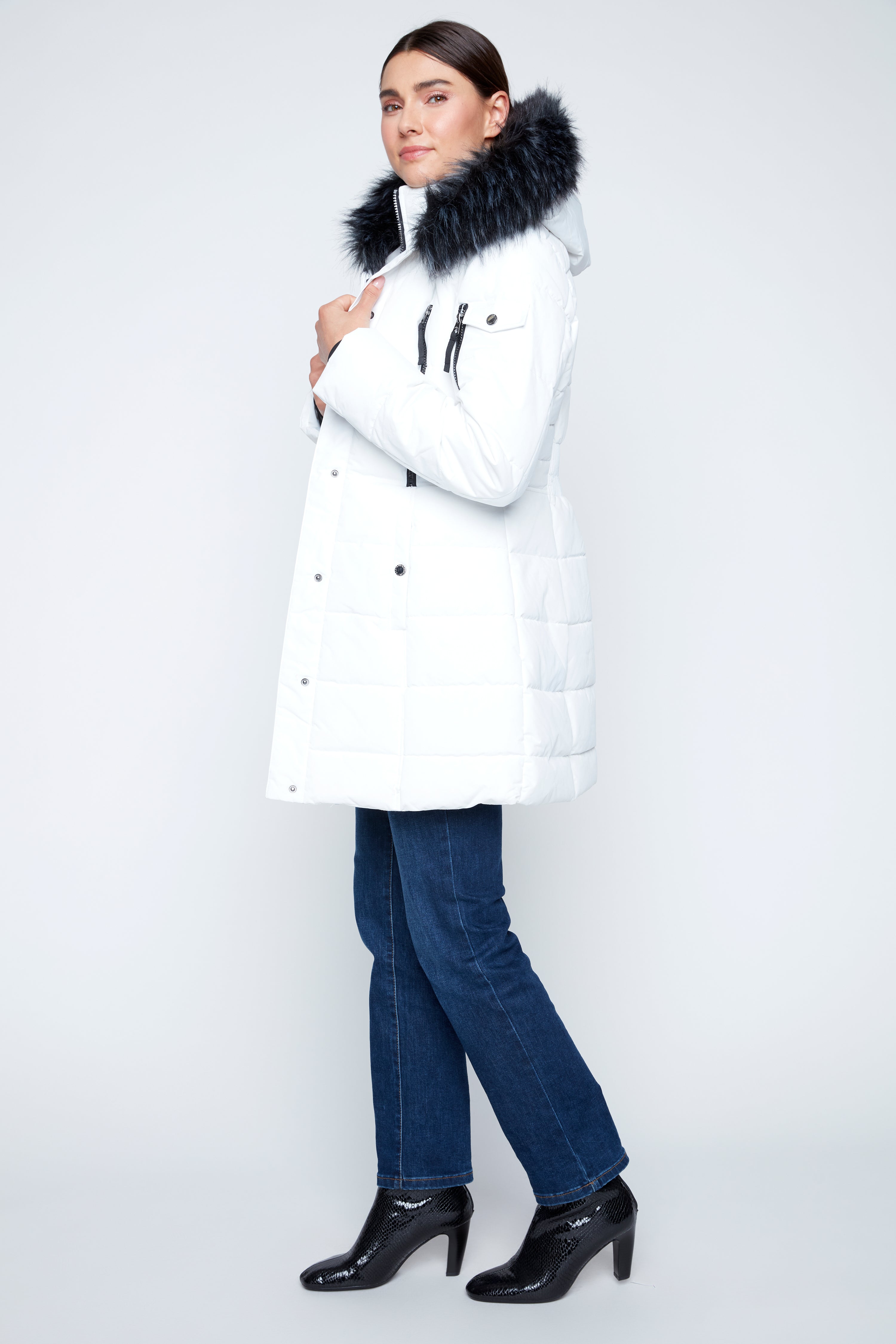 Fur hood puffer jacket