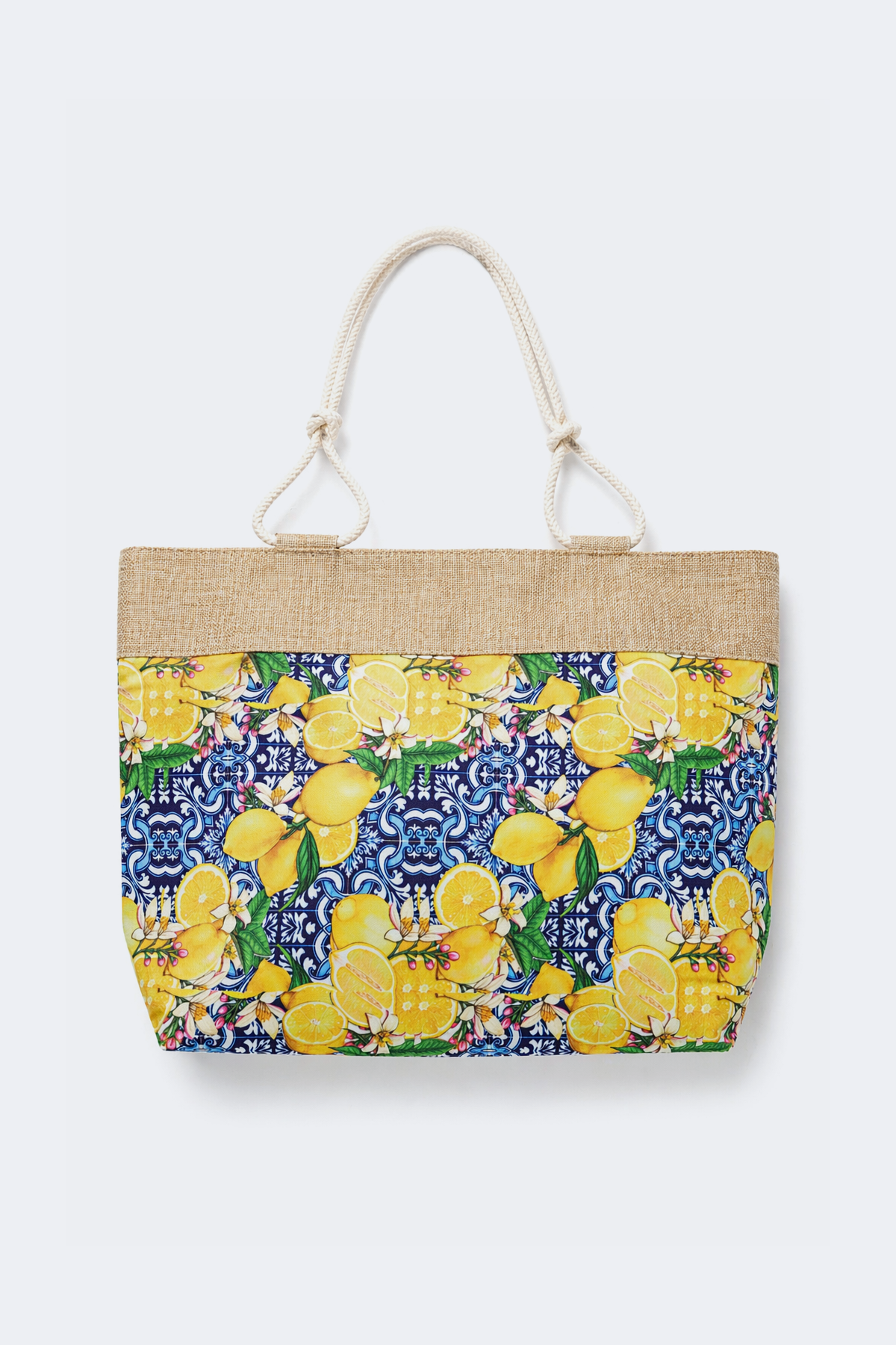 Lemon pattern tote bag