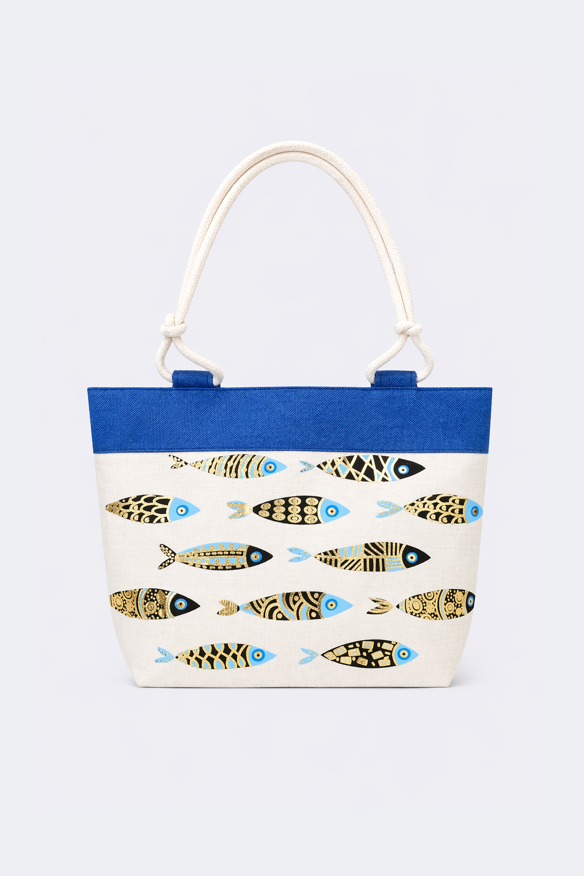 Fish print tote bag