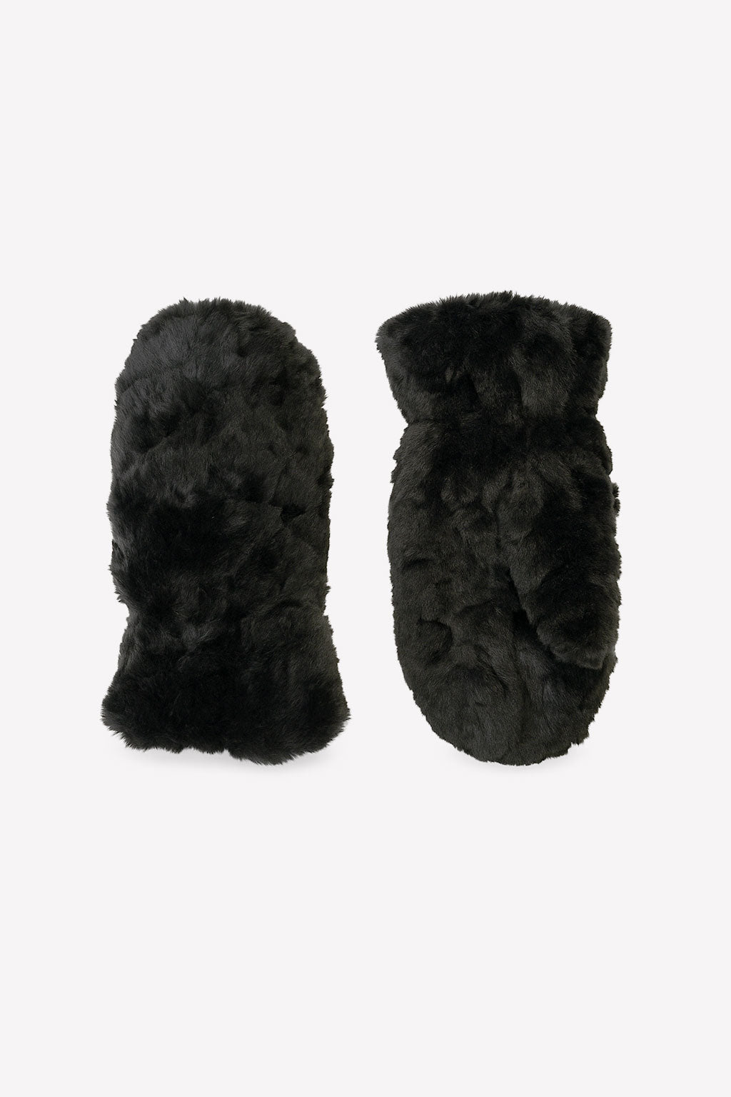 Solid faux fur mitt
