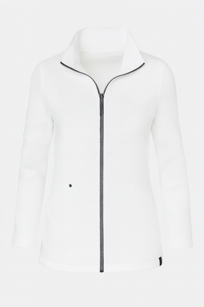 Jacquard zip front jacket