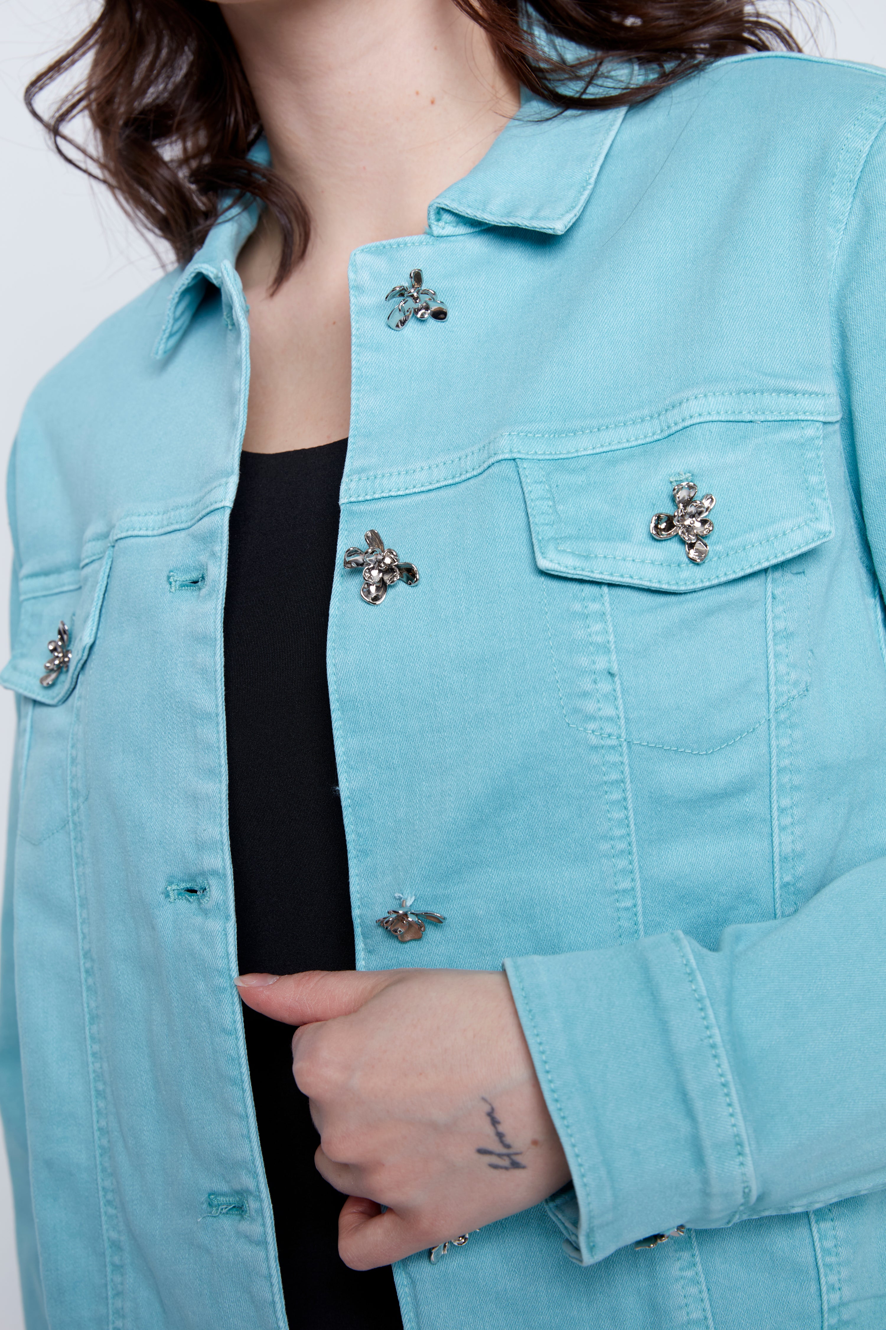 Colored denim jacket