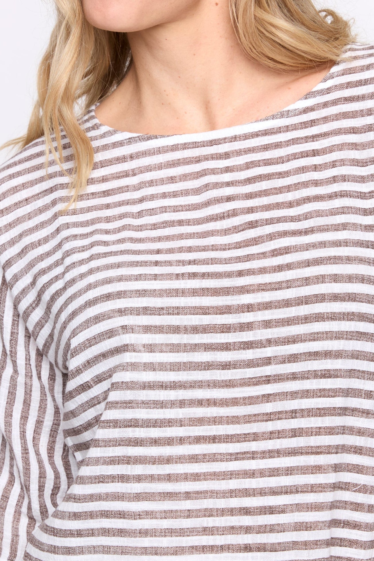Stripe print cotton gauze top