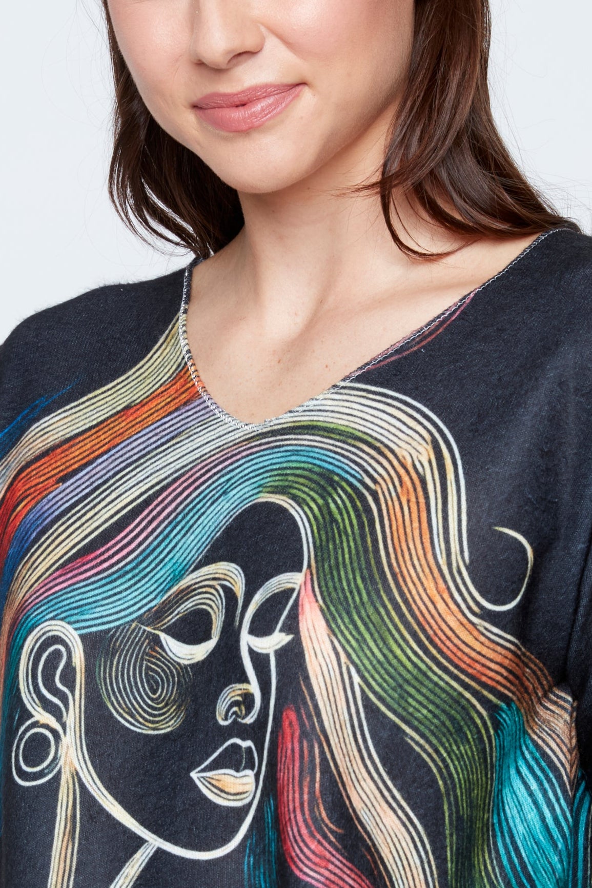 Radiant lines muse print knit sweater