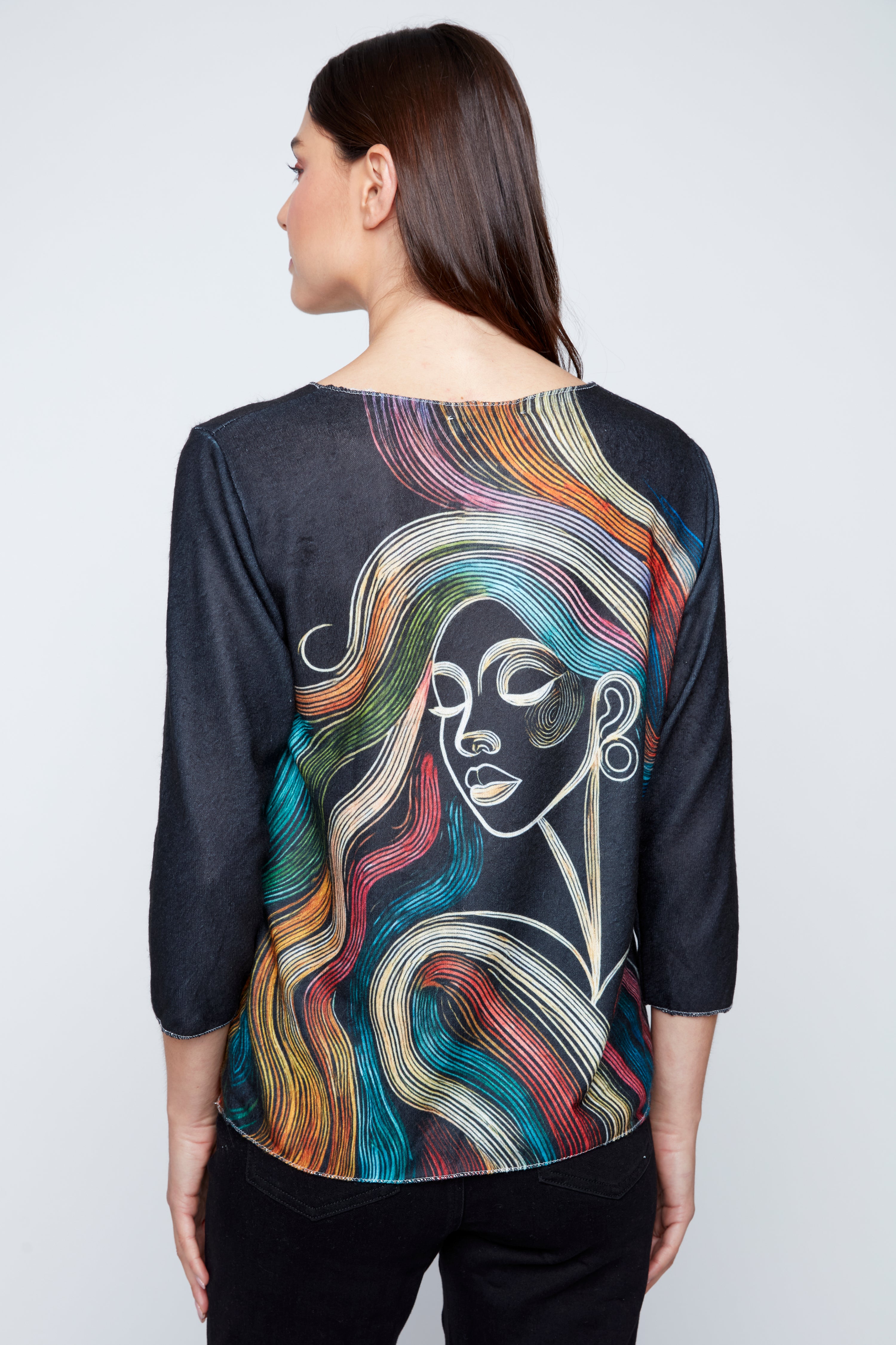 Radiant lines muse print knit sweater