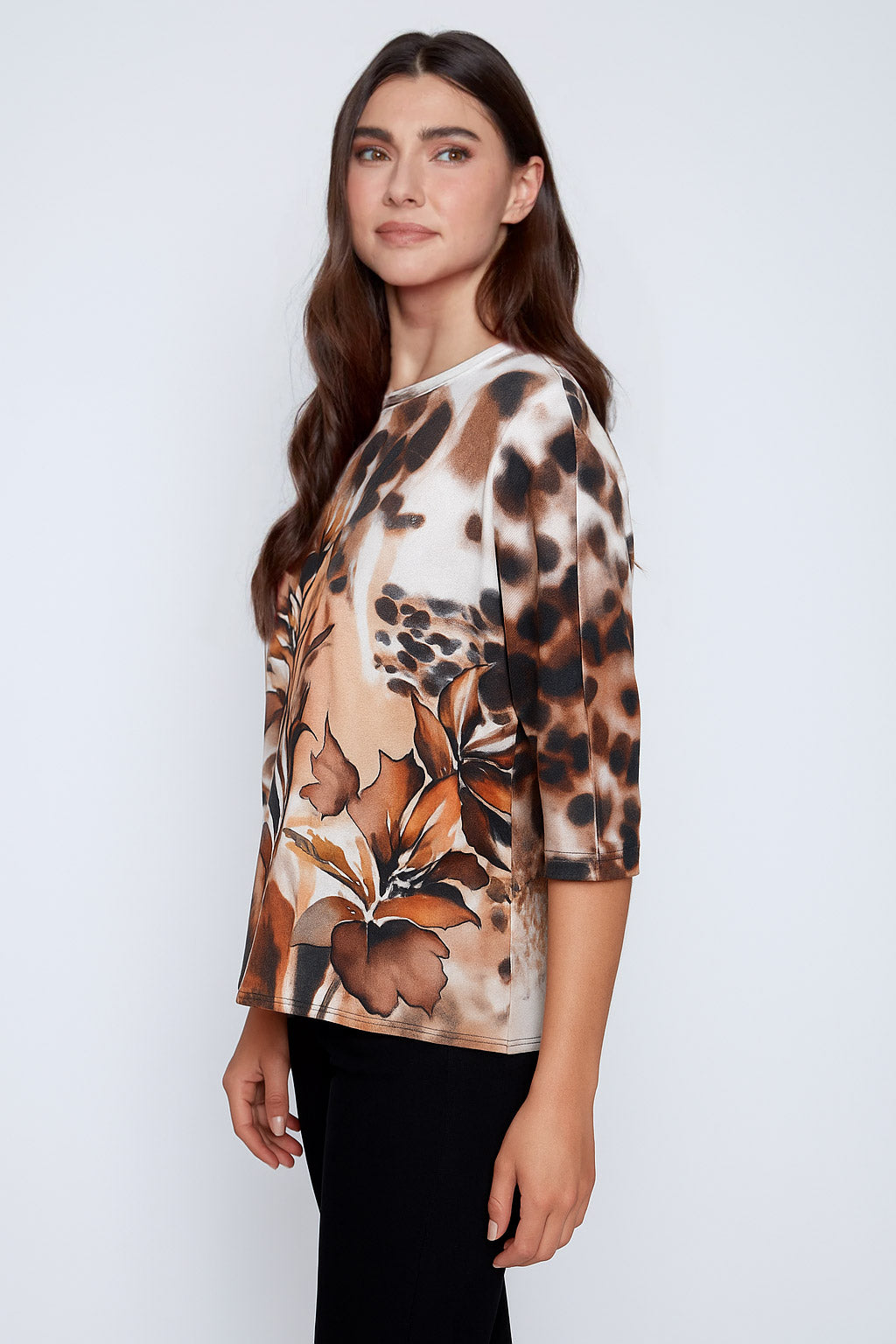 Animal print knit sweater