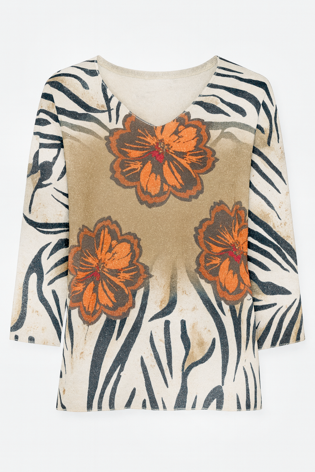 Le pull à imprimé zèbre fleuri