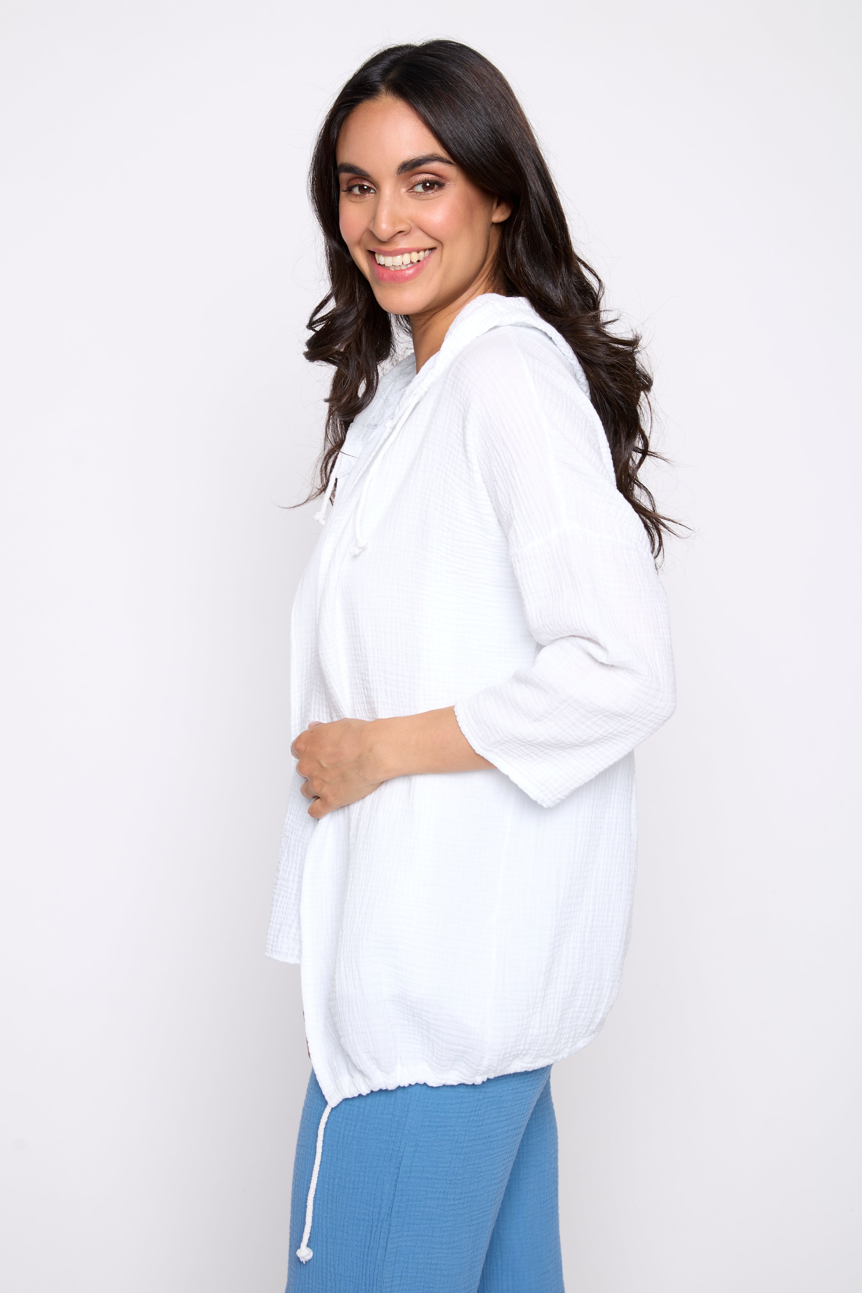 Cotton gauze hoodie