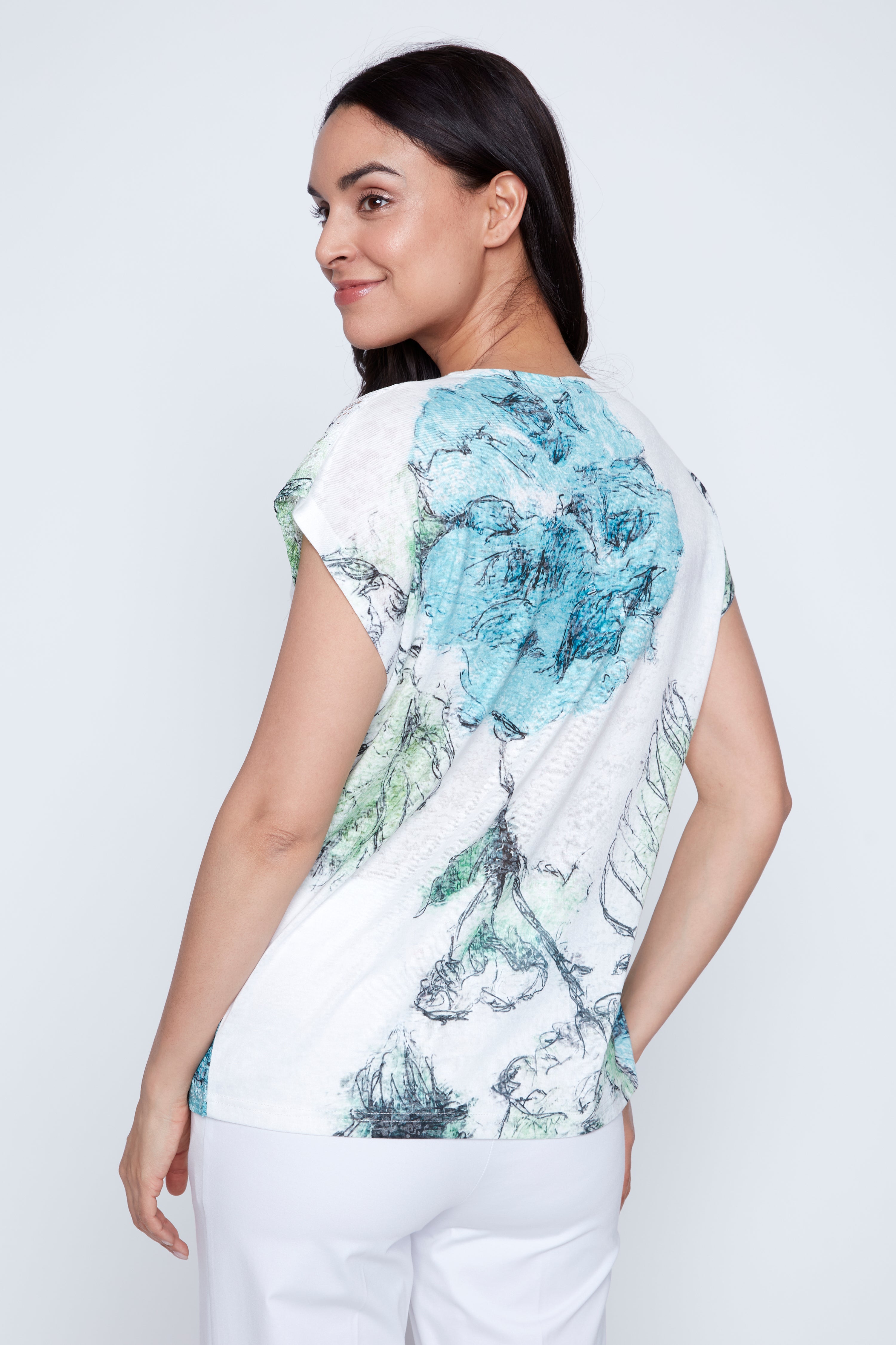 Printed lace top