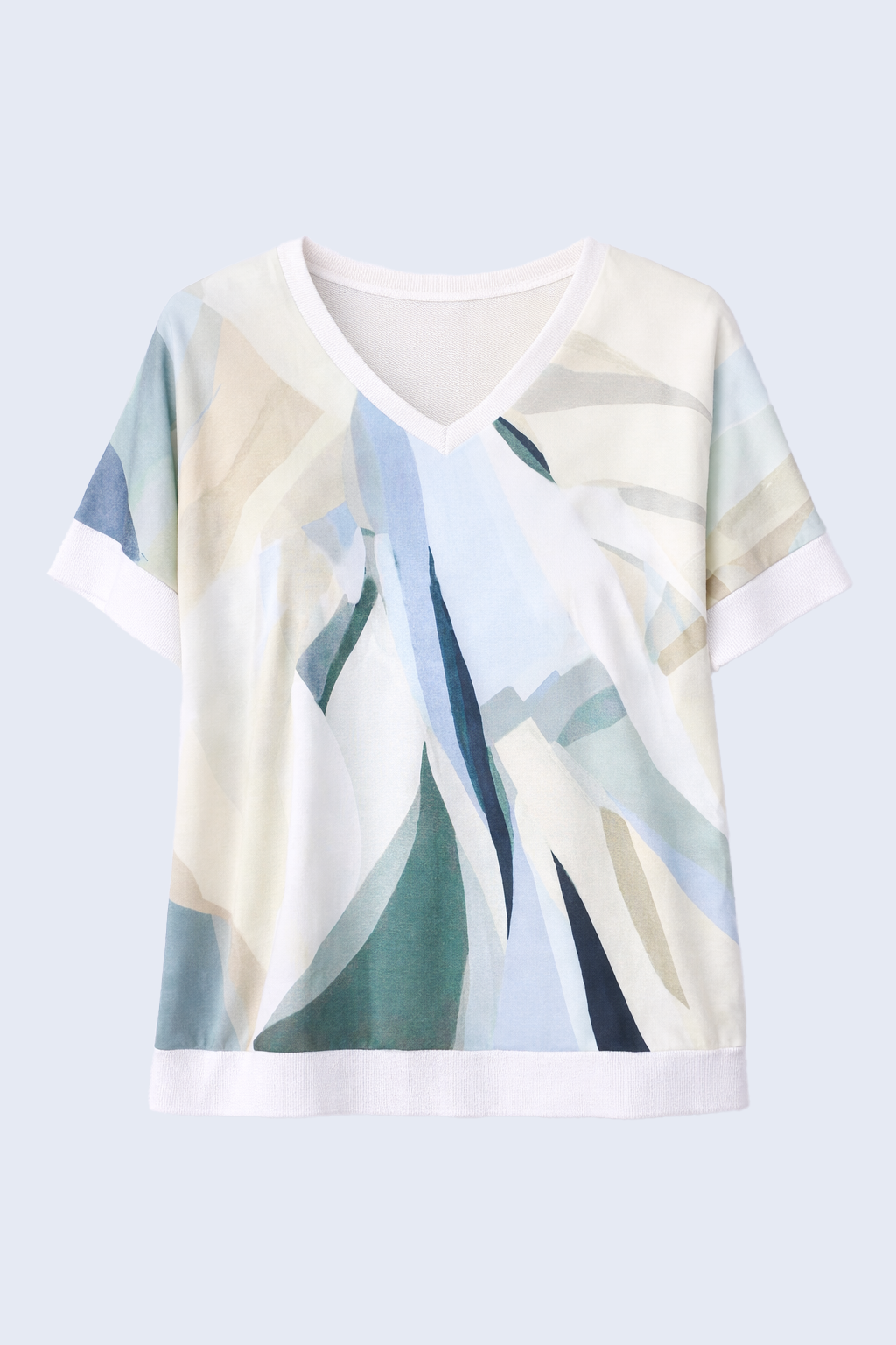 Short sleeve abstract print top