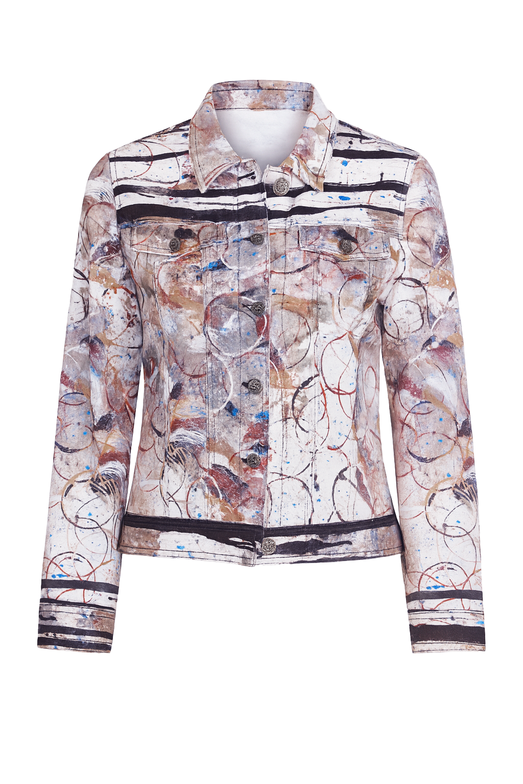 Abstract stripe jean style jacket