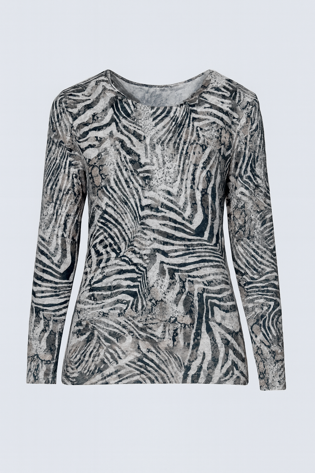 Le haut en tricot à imprimé zèbre et fleurs