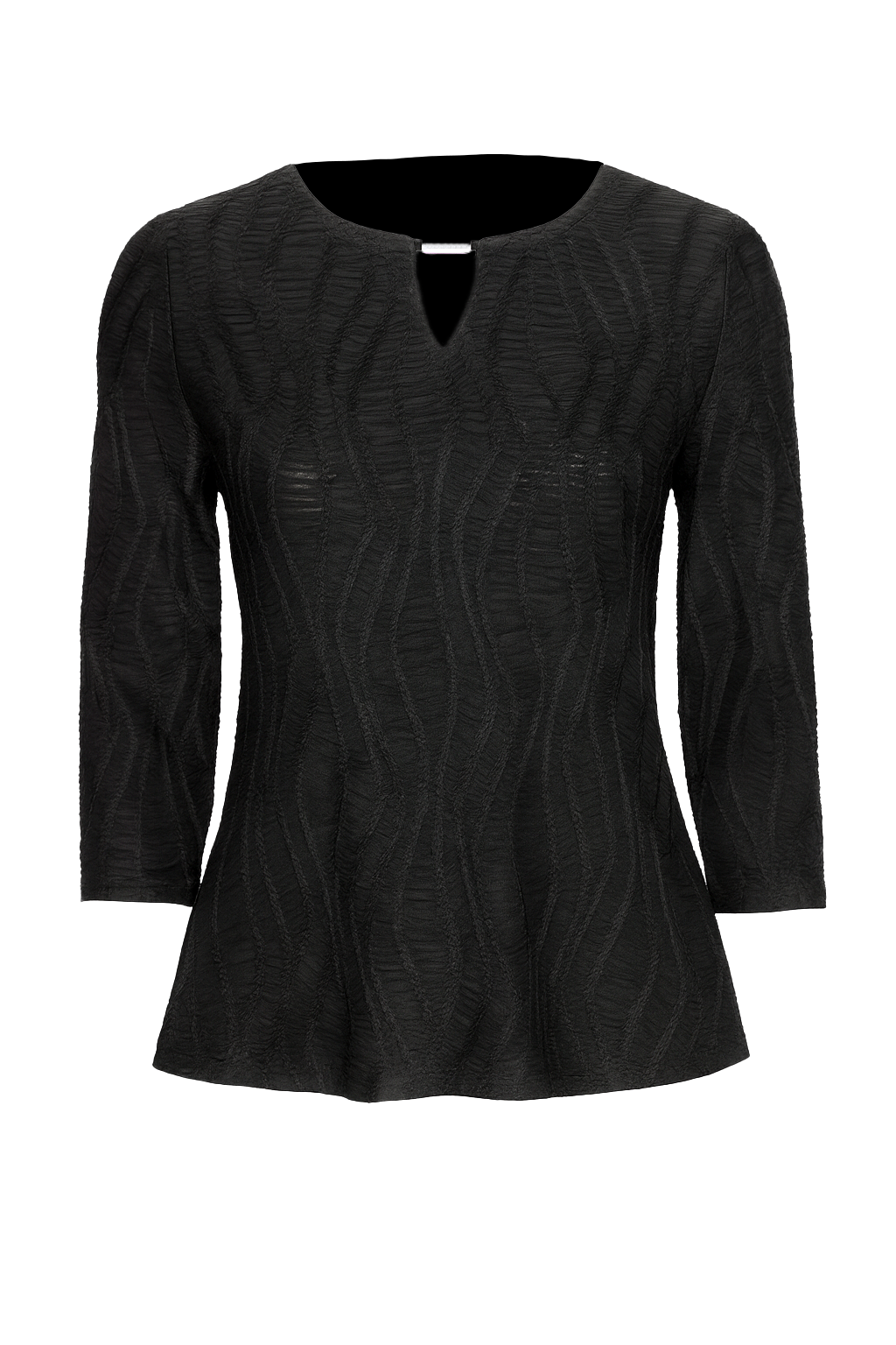Spiral wave jacquard top