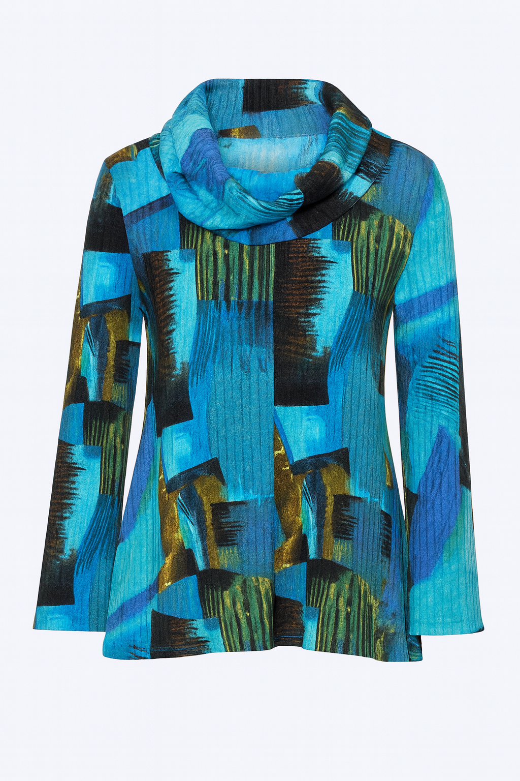 La tunique en maille côtelée imprimée