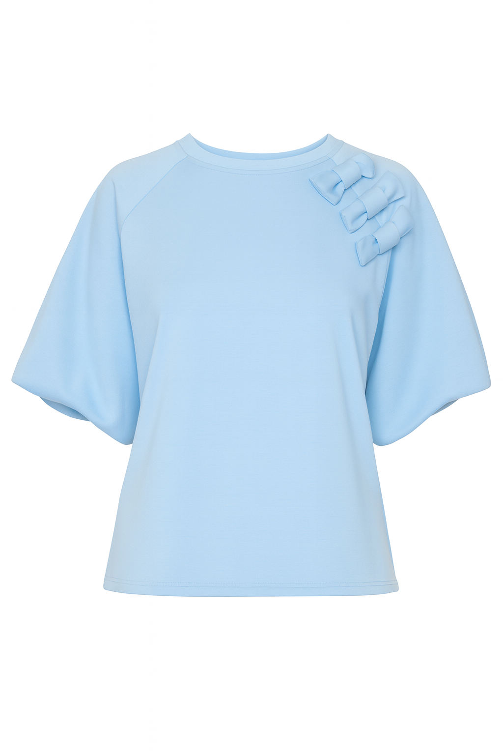 Puff sleeve top with bow detail