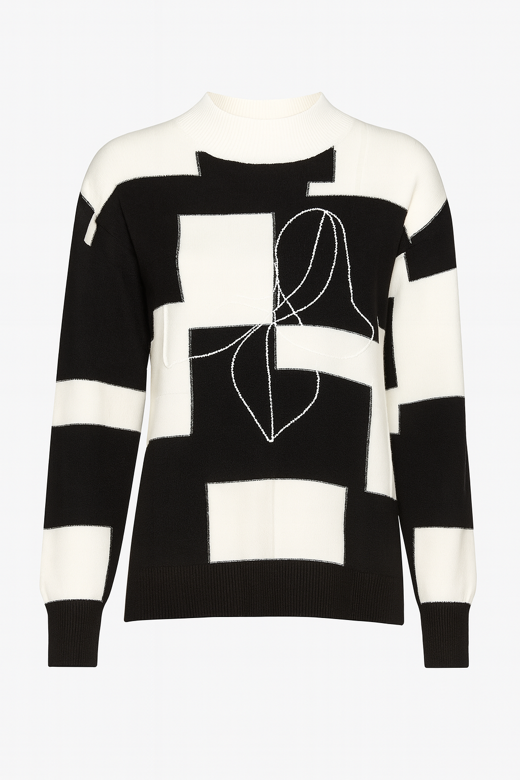 Black and white check design sweater
