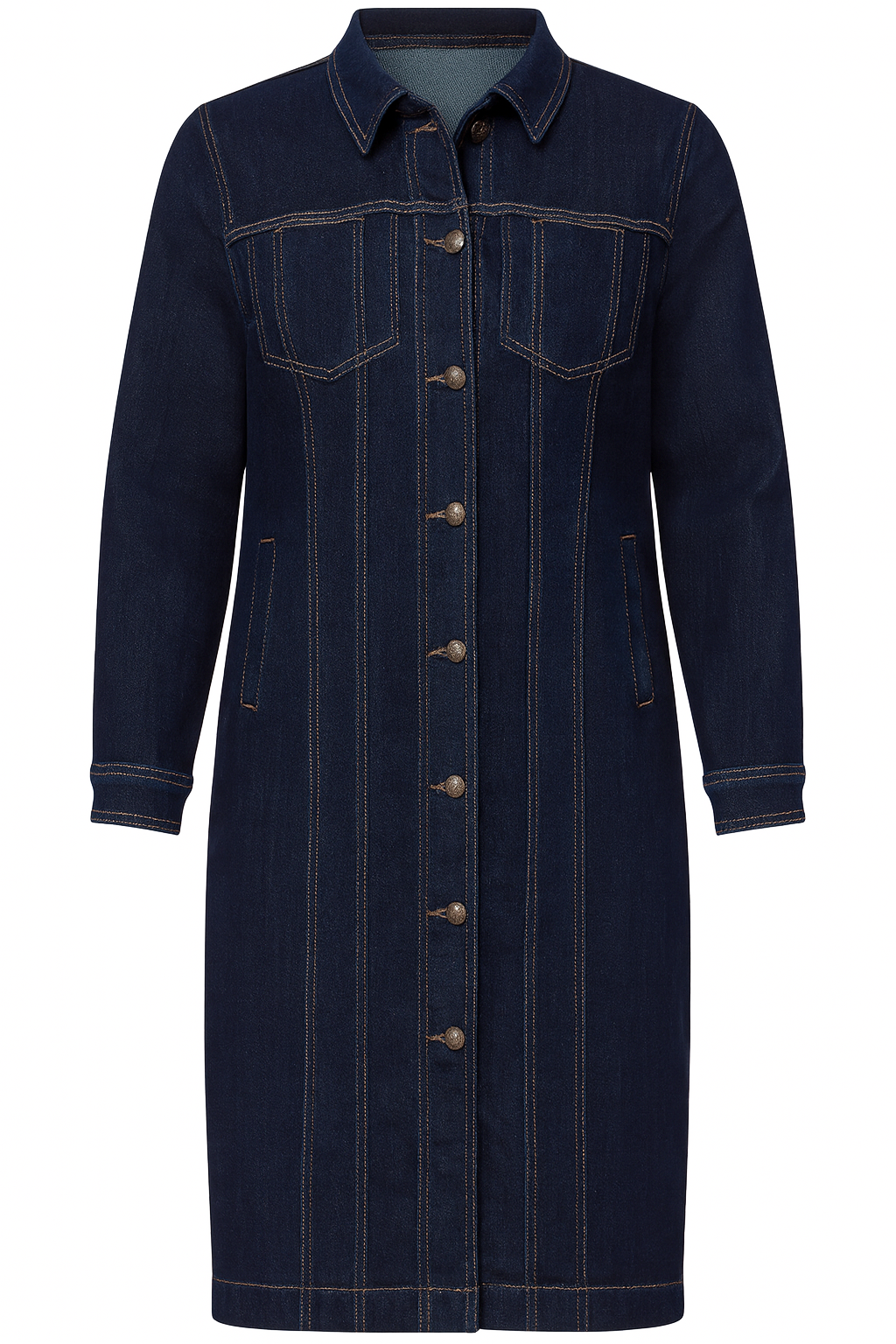 Long denim coatdress