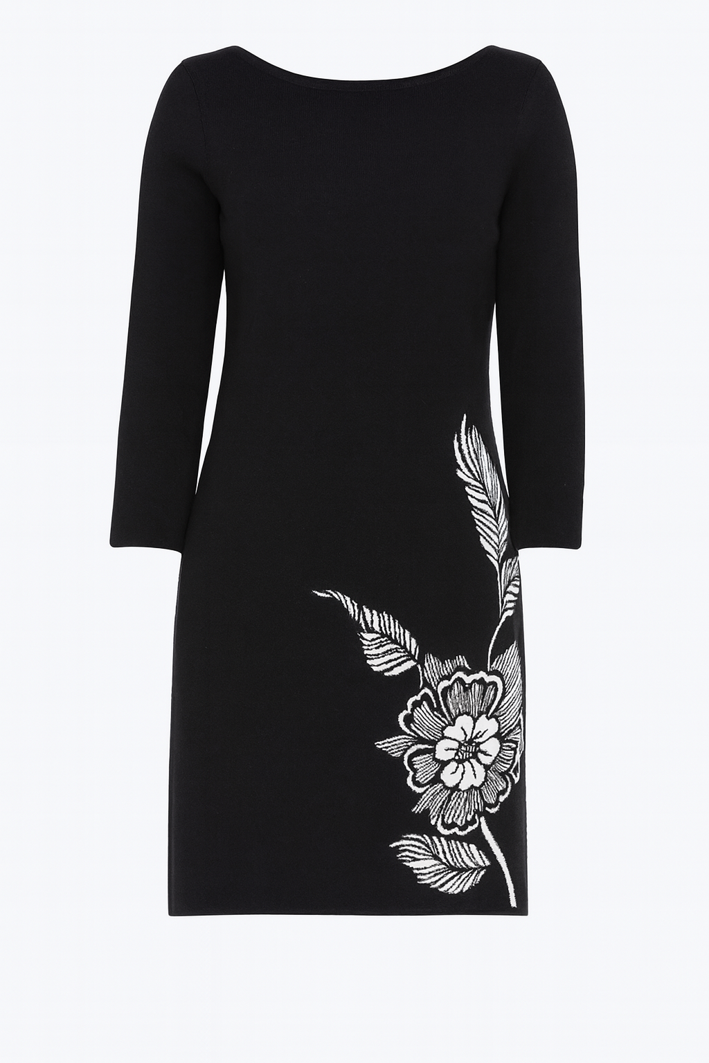 Floral border double knit dress