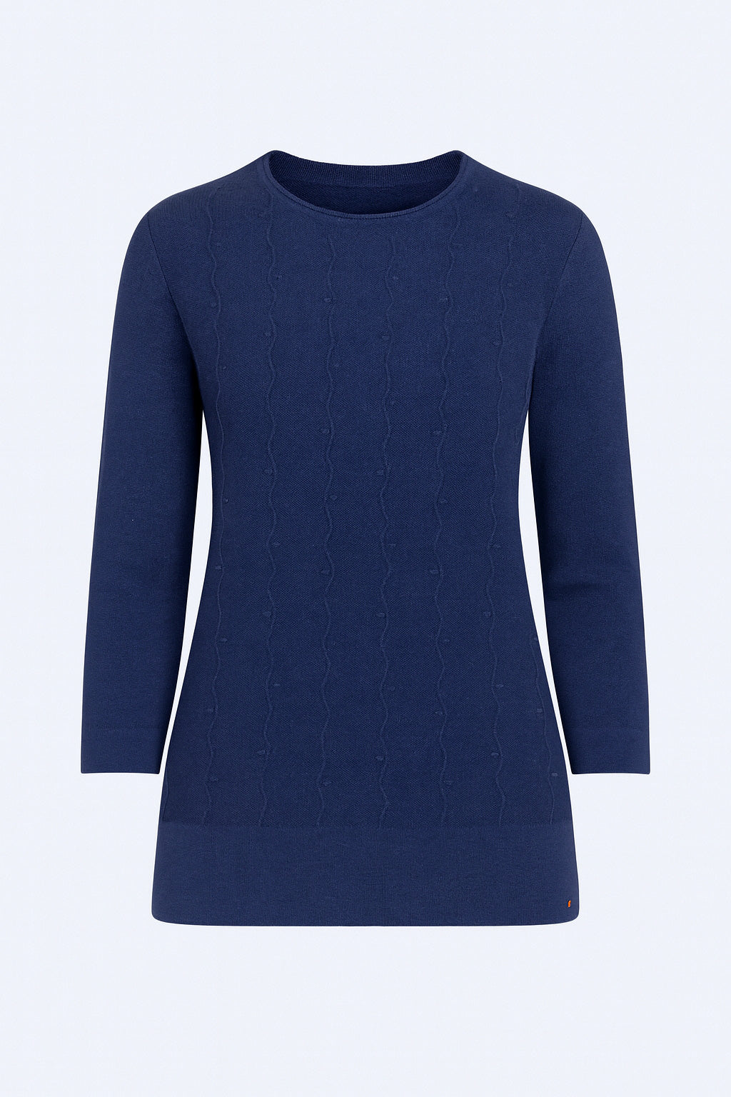 Le pull uni avec détails surpiqués sur le devant