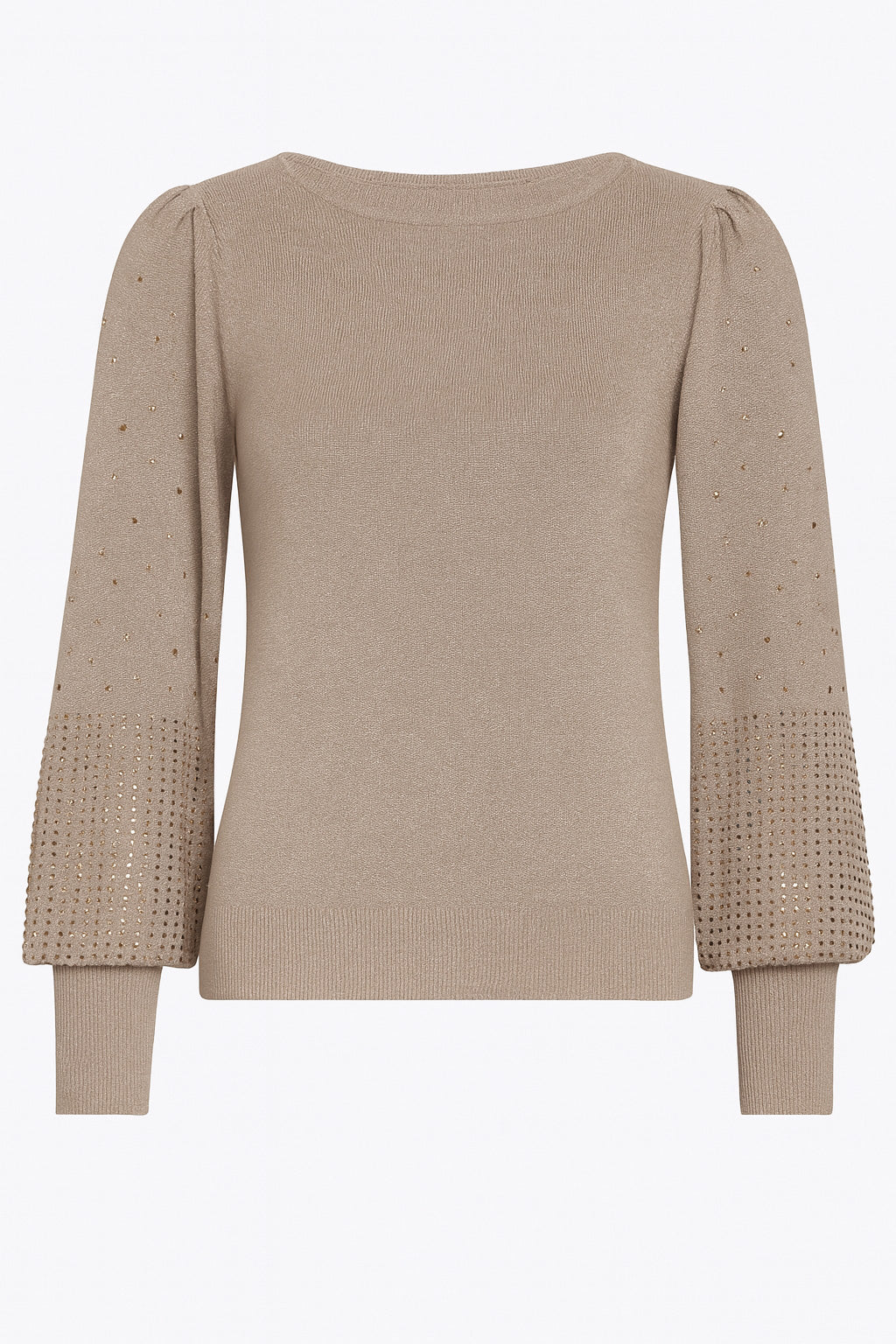 Le pull à col bateau et manches bouffantes