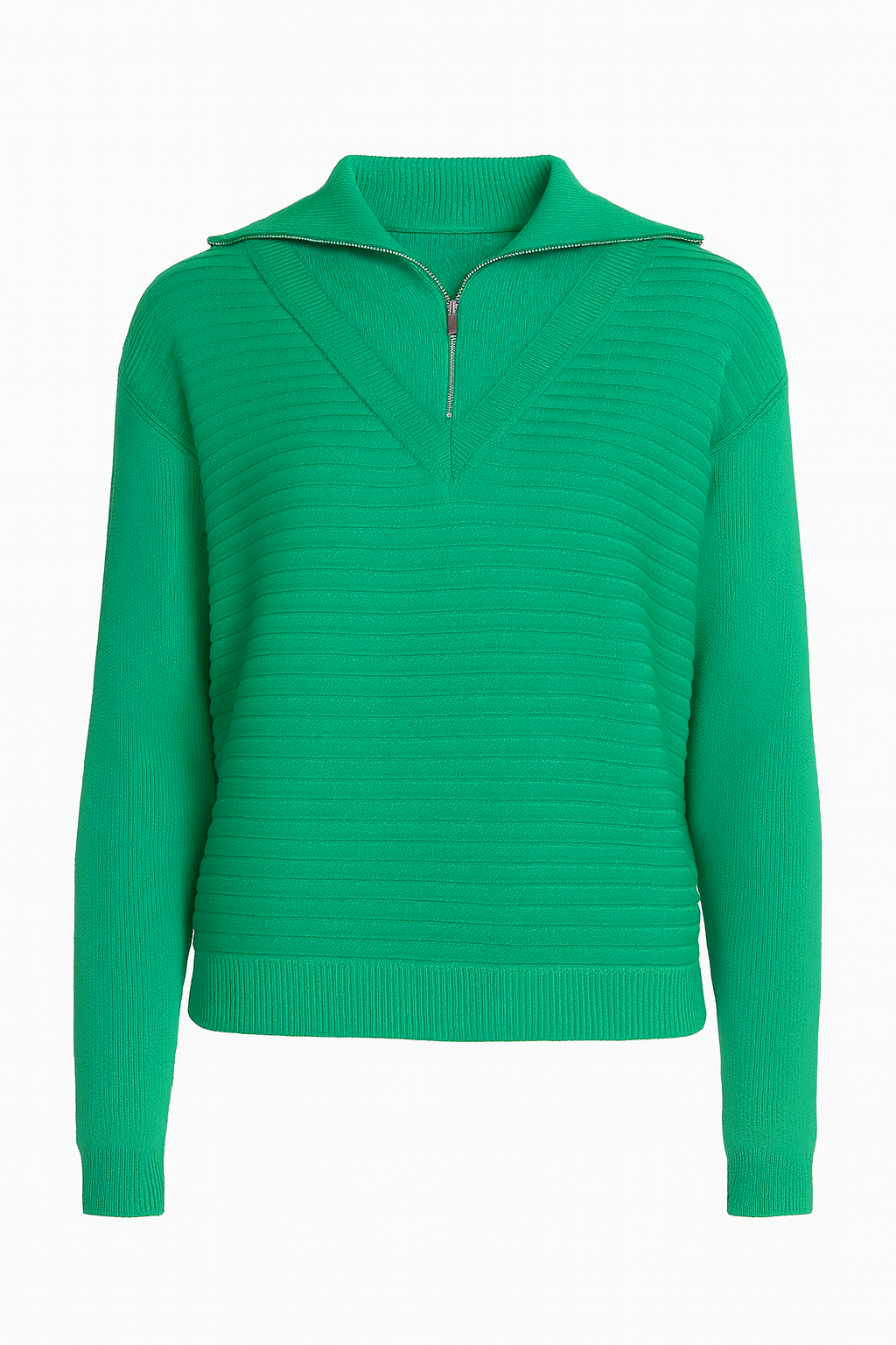 Zip up V-neck sweater