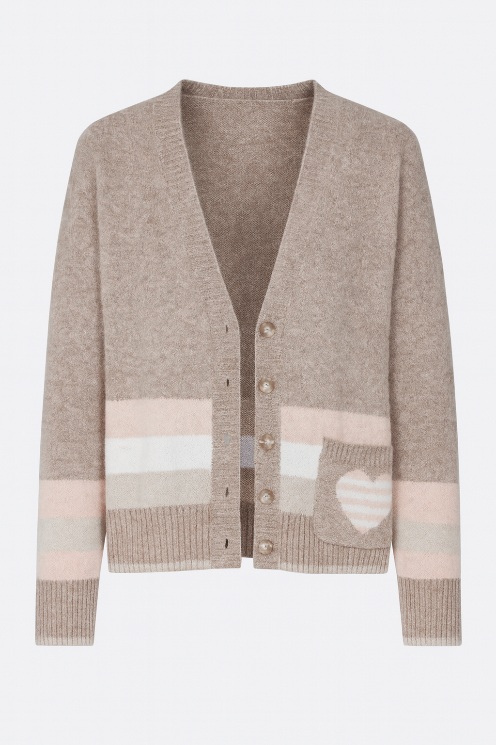 Stripe hem cardigan