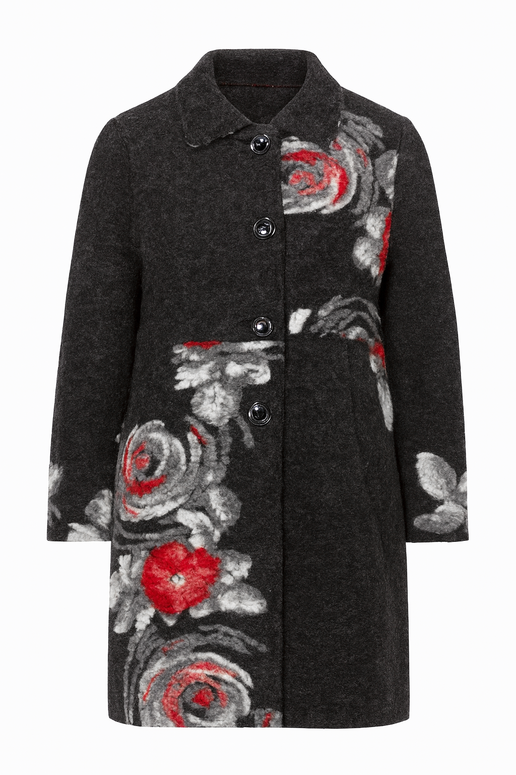 Embroidered boiled wool jacket