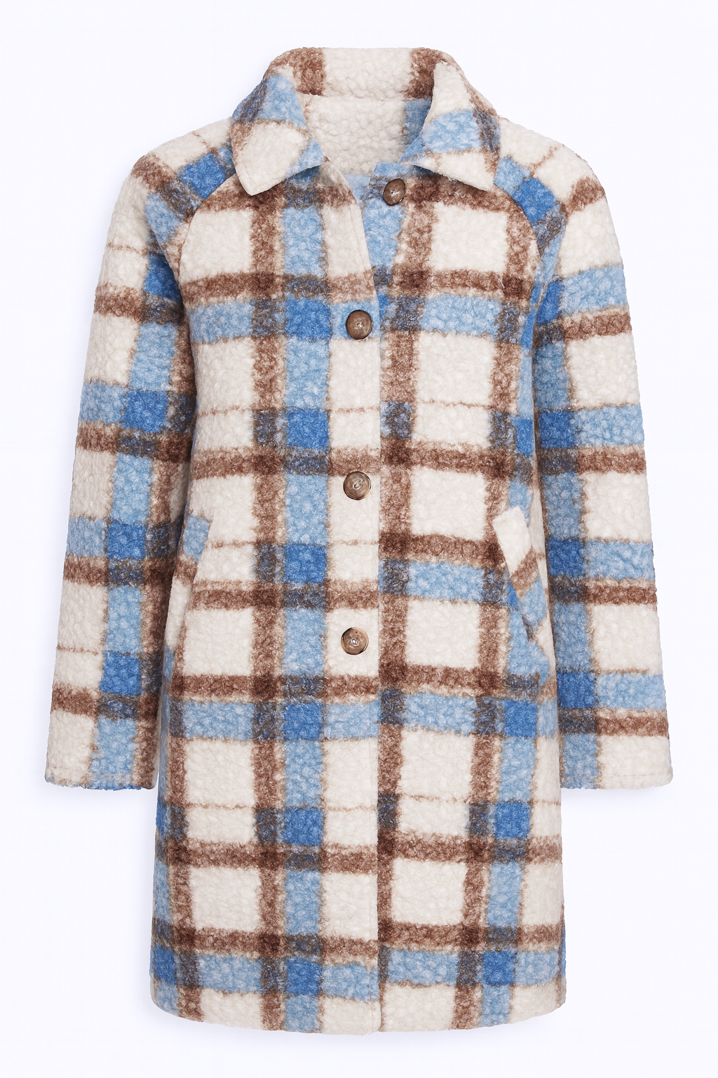 Boucle plaid coat