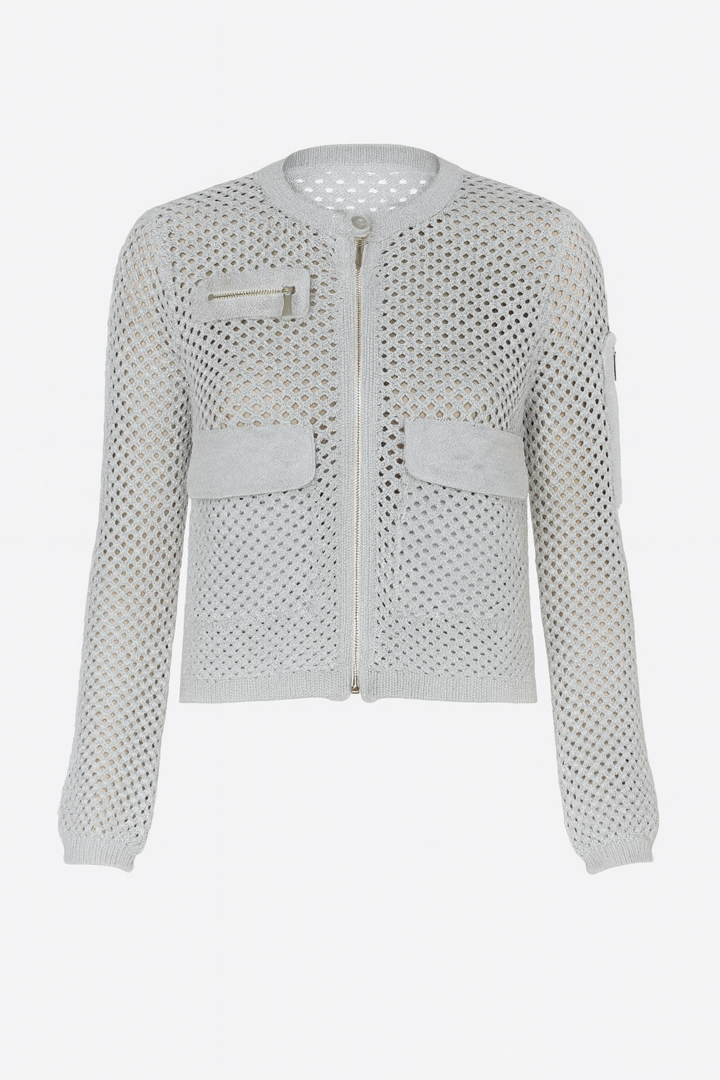 Lurex crochet cardigan