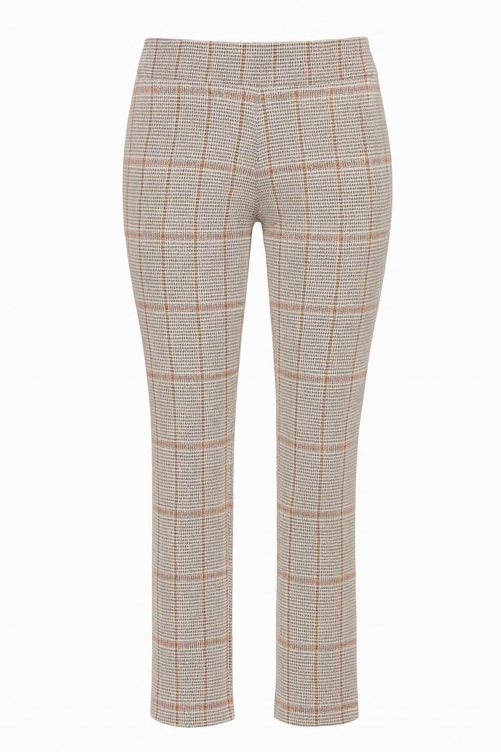 Plaid knit straight leg pant