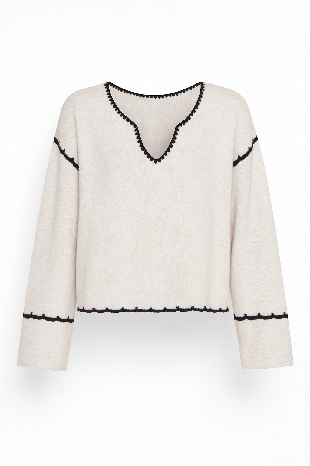 Embroidered back sweater